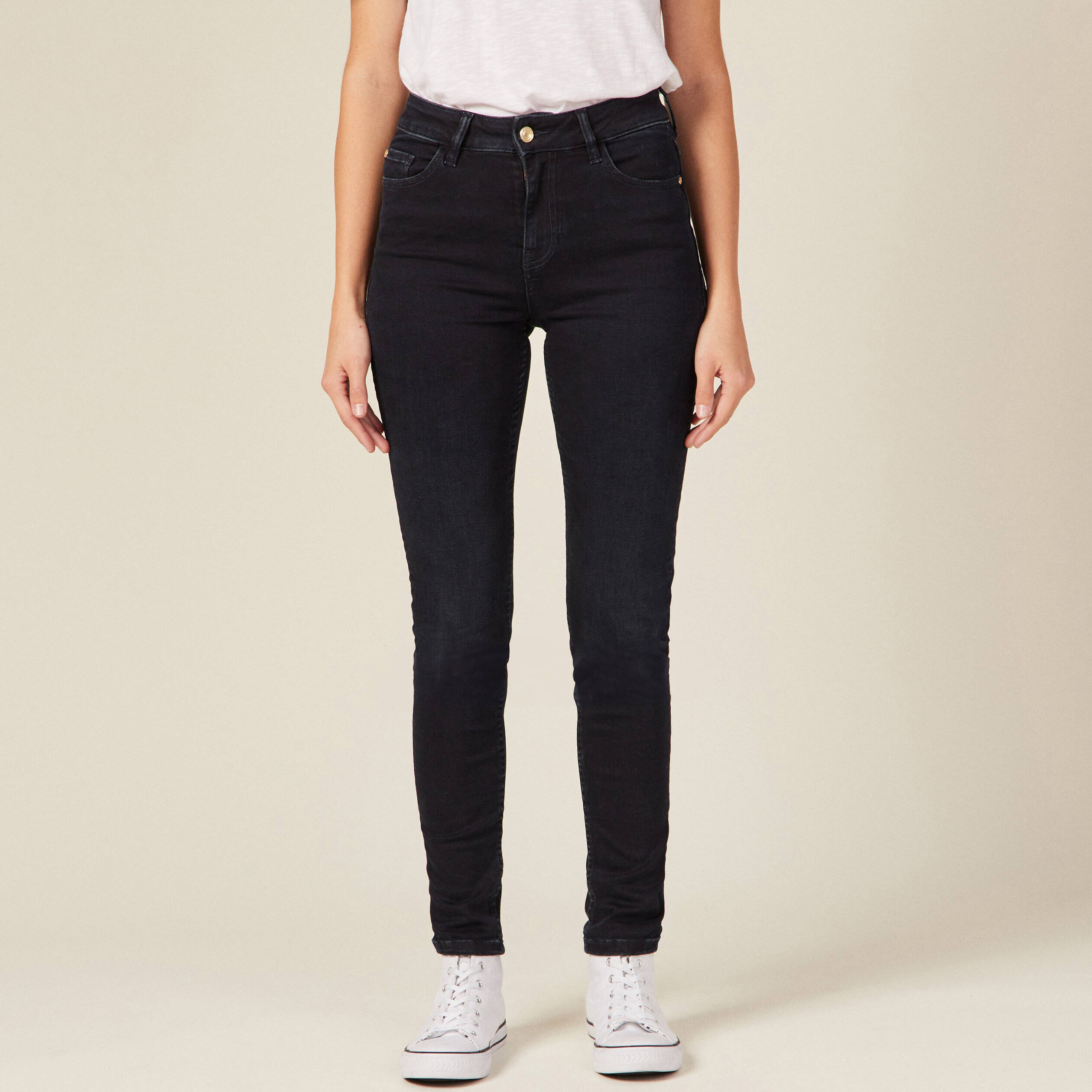 jeans skinny taille haute denim blue black femme Jeans skinny taille haute denim blue black femme