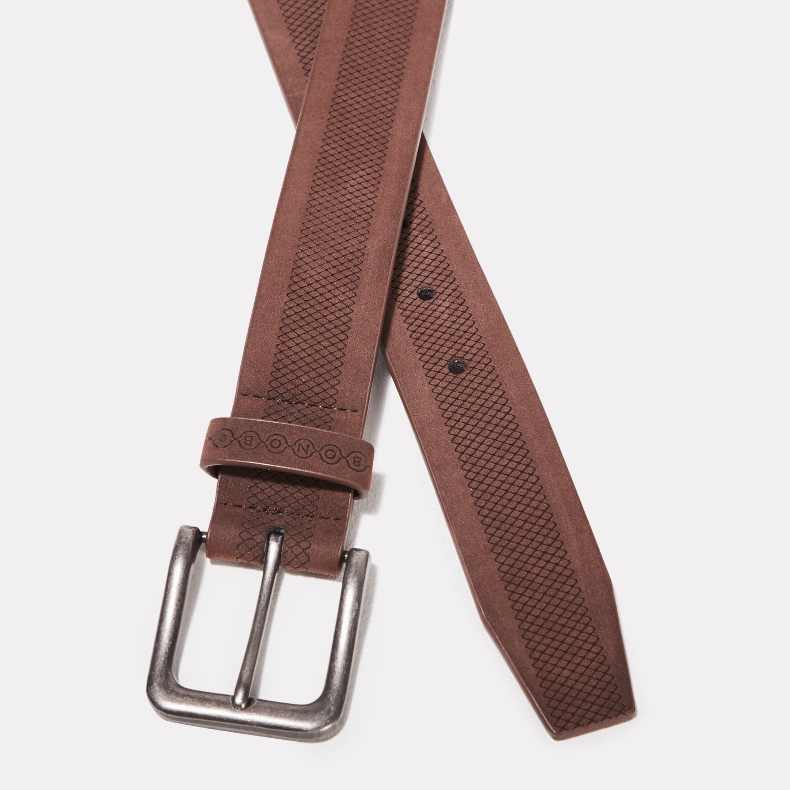 ceinture embossee marron fonce homme Ceinture embossée marron foncé homme