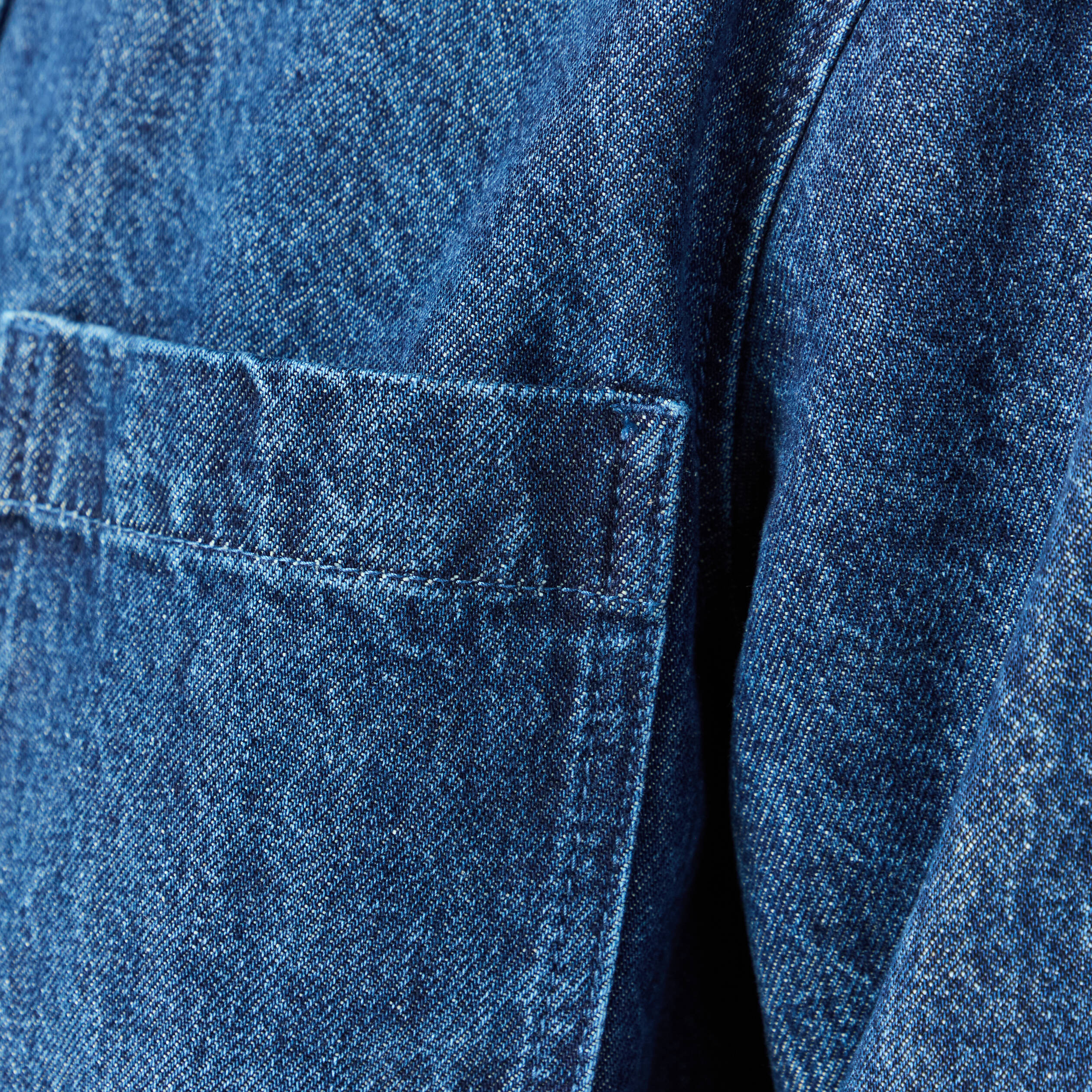Surchemise en jeans coton coupe droite denim stone homme