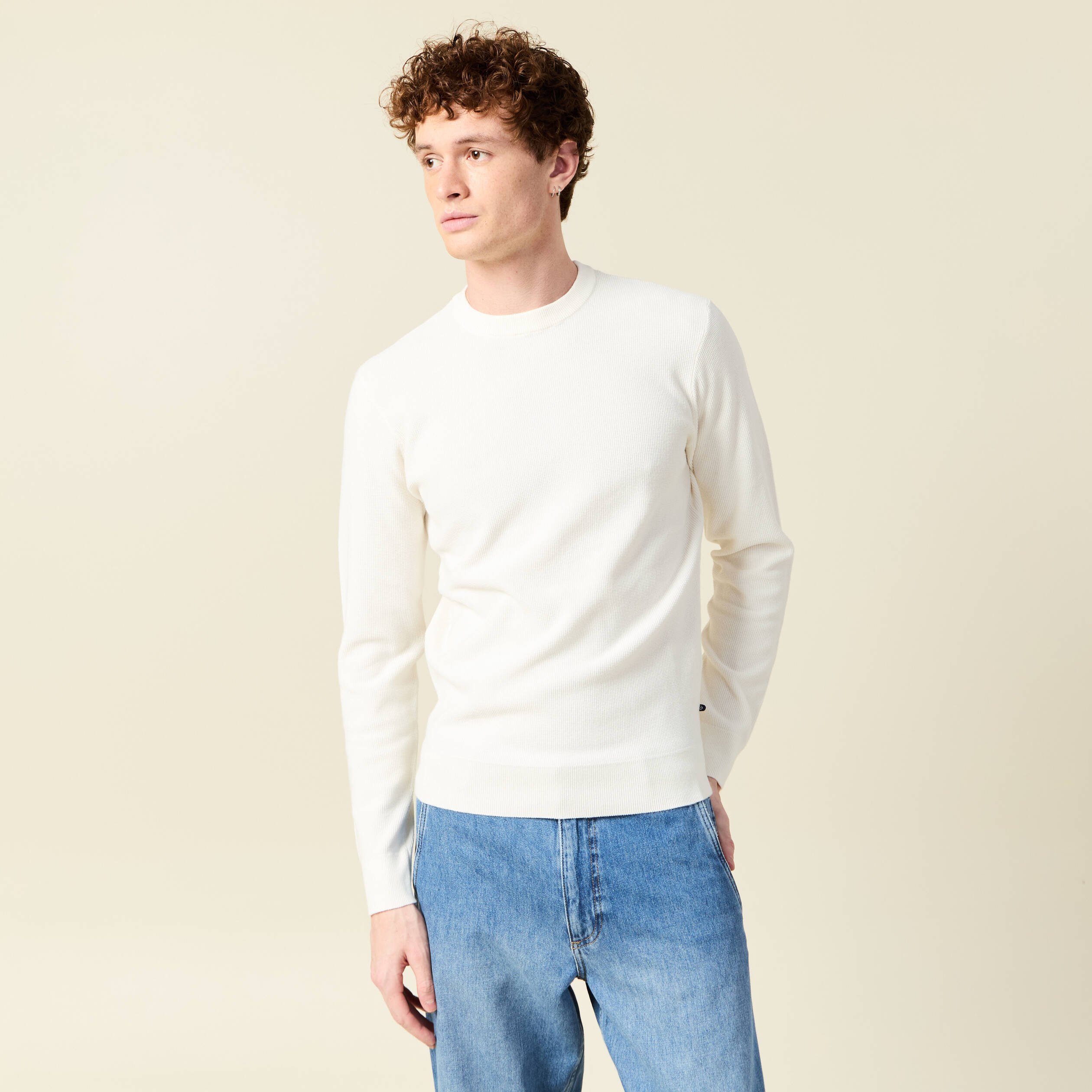 pull eco responsable ecru homme Pull éco-responsable ecru homme