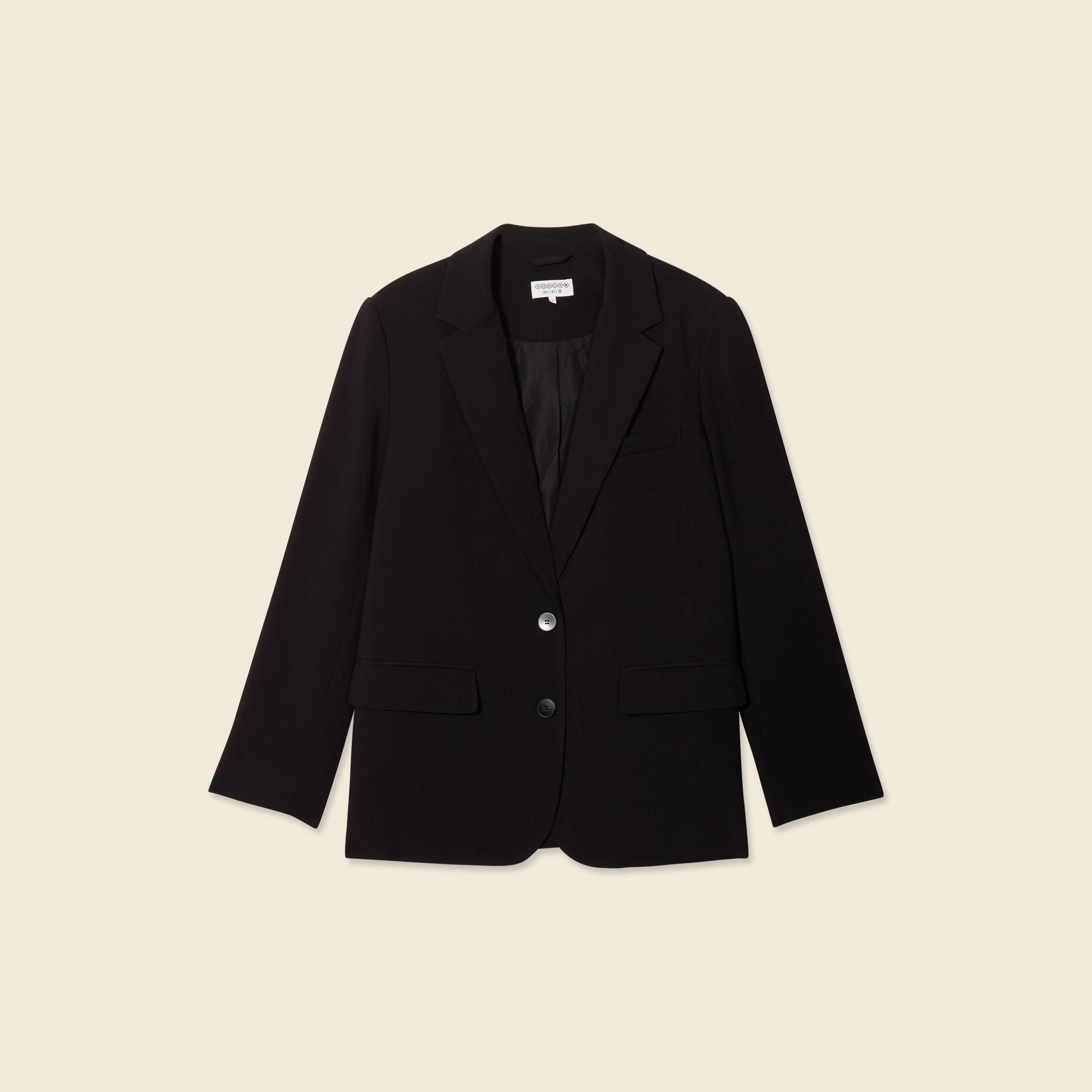 Veste blazer droite noir femme