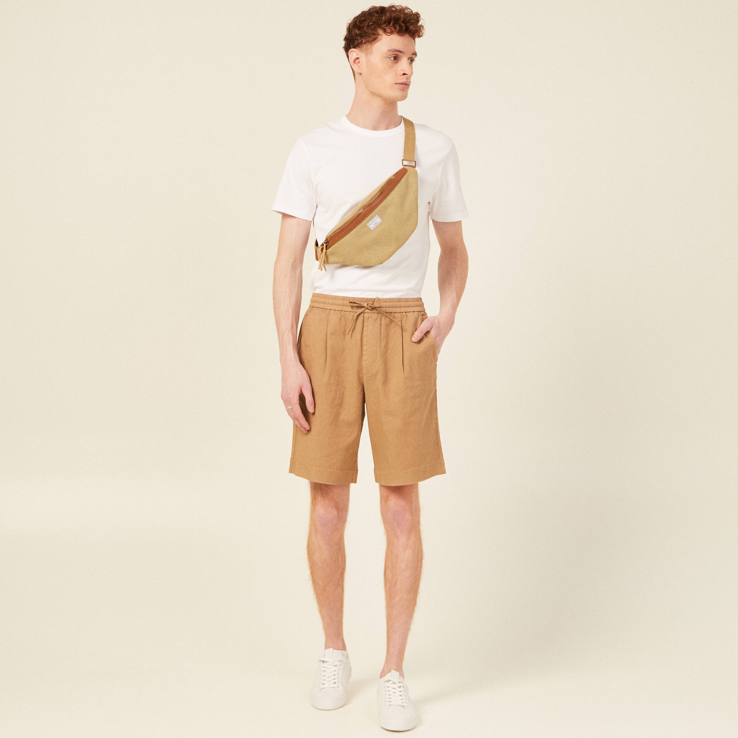 bermuda eco responsable beige homme Bermuda éco-responsable beige homme