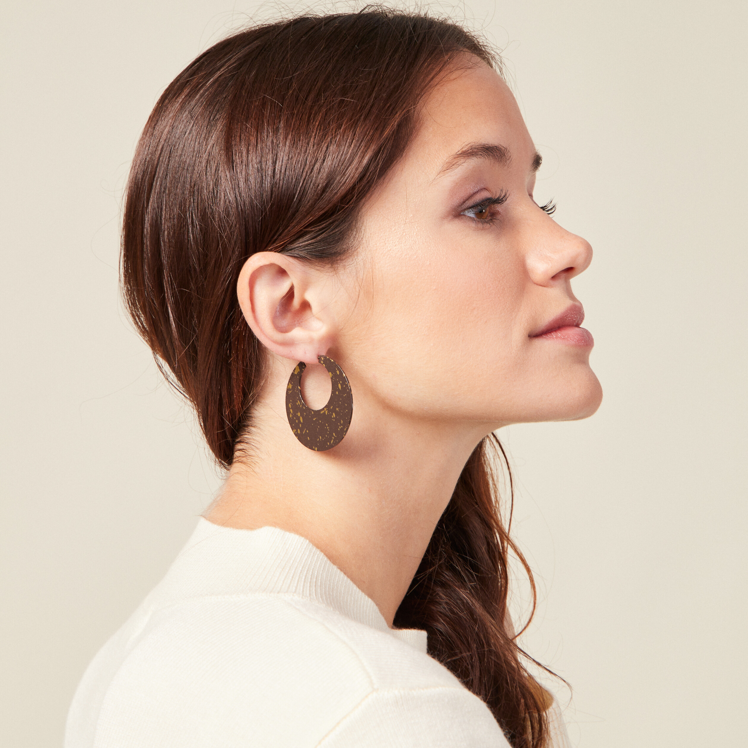 Boucles d'oreilles créoles noir femme