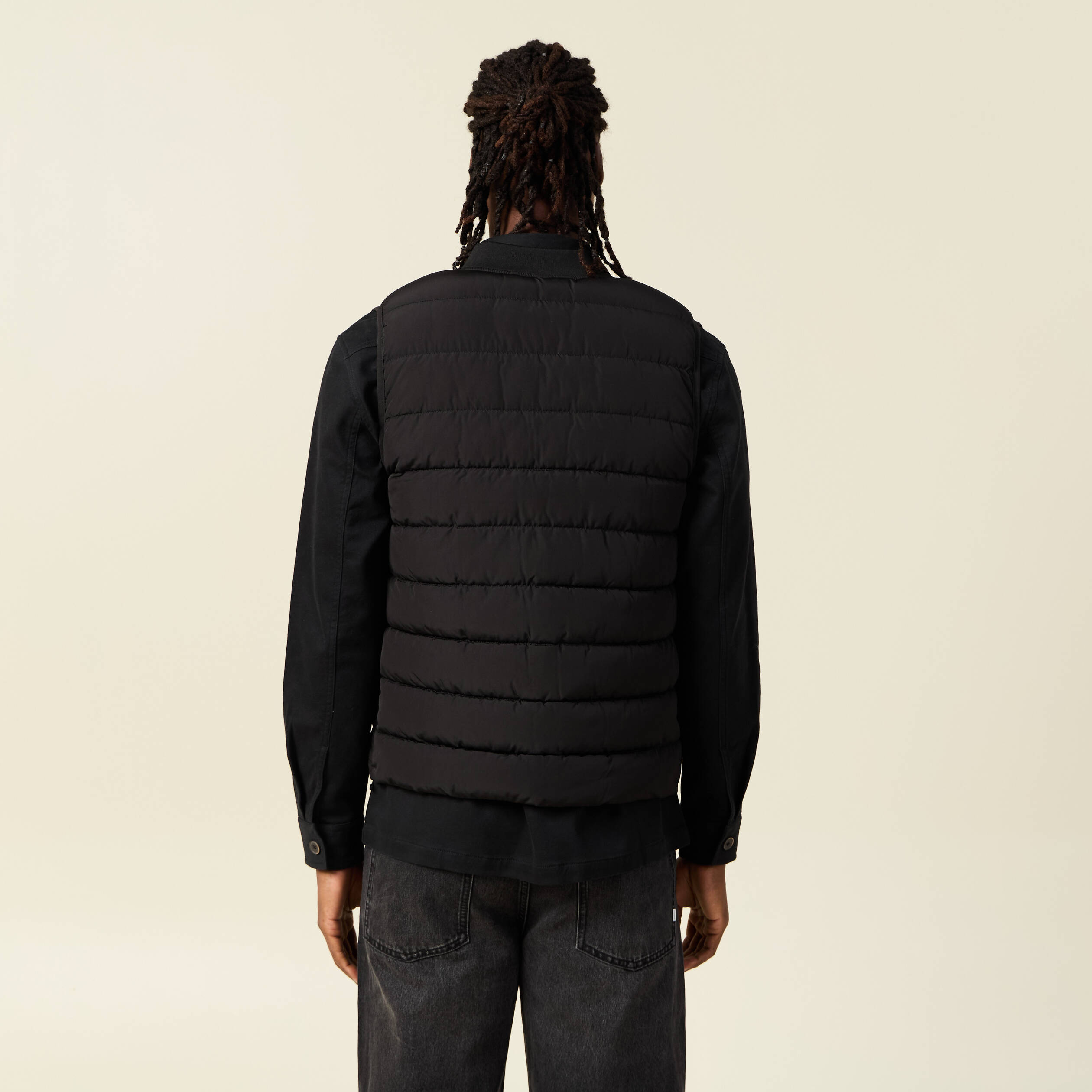 Doudoune courte sans manches noir homme