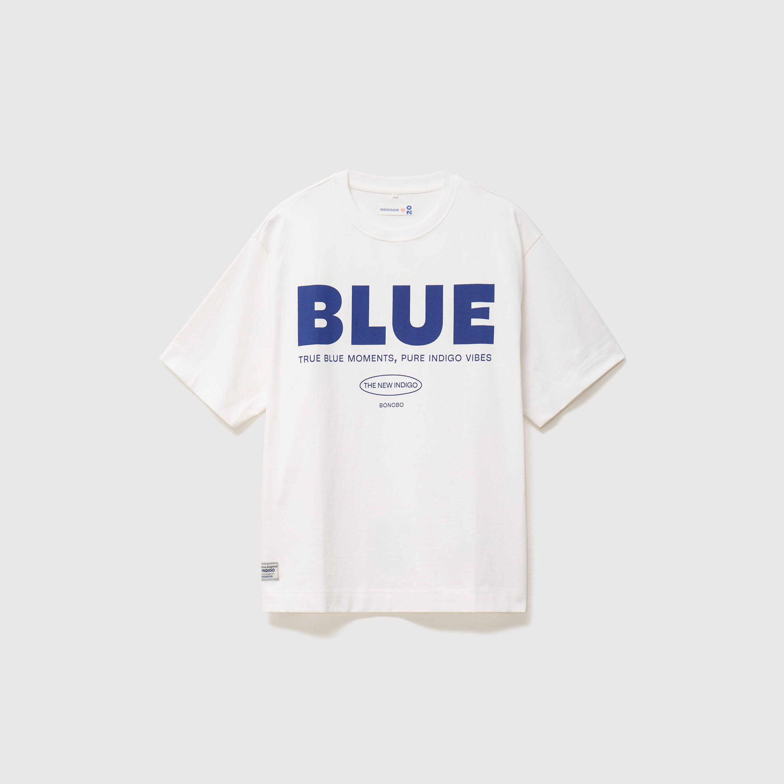 T-shirt print&eacute; en coton manches courtes ecru homme