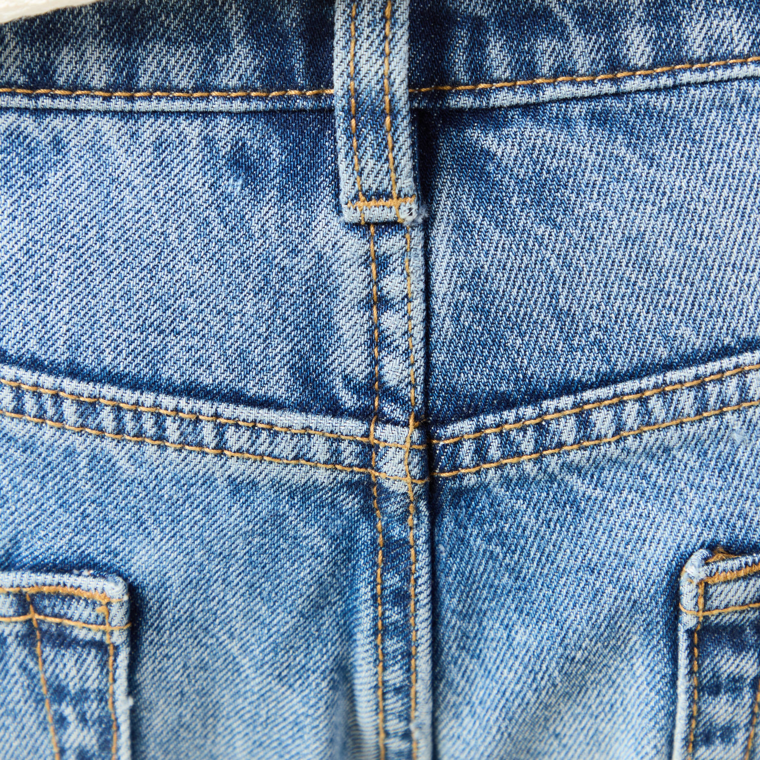 Jeans straight longueur 32 en coton denim stone homme