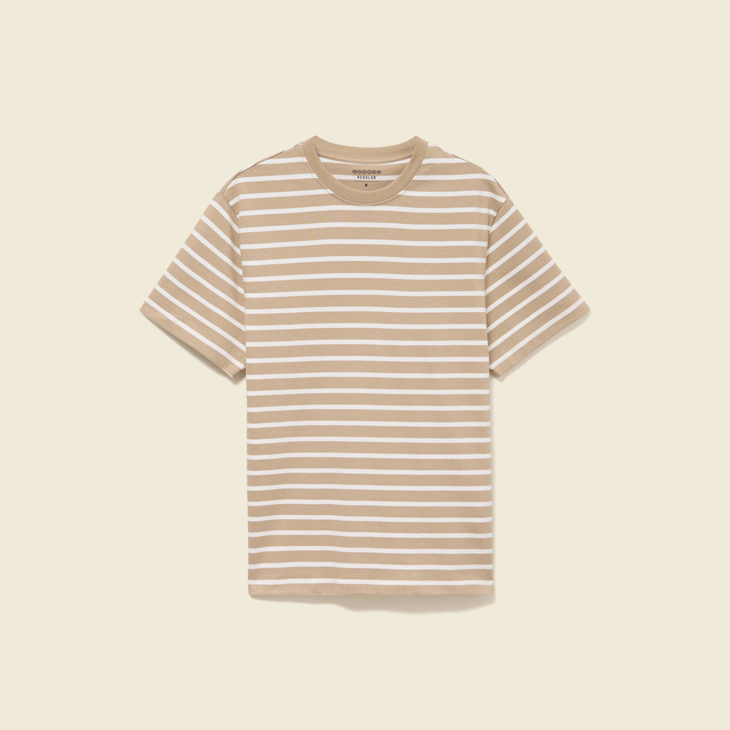 T-shirt en coton manches courtes beige homme
