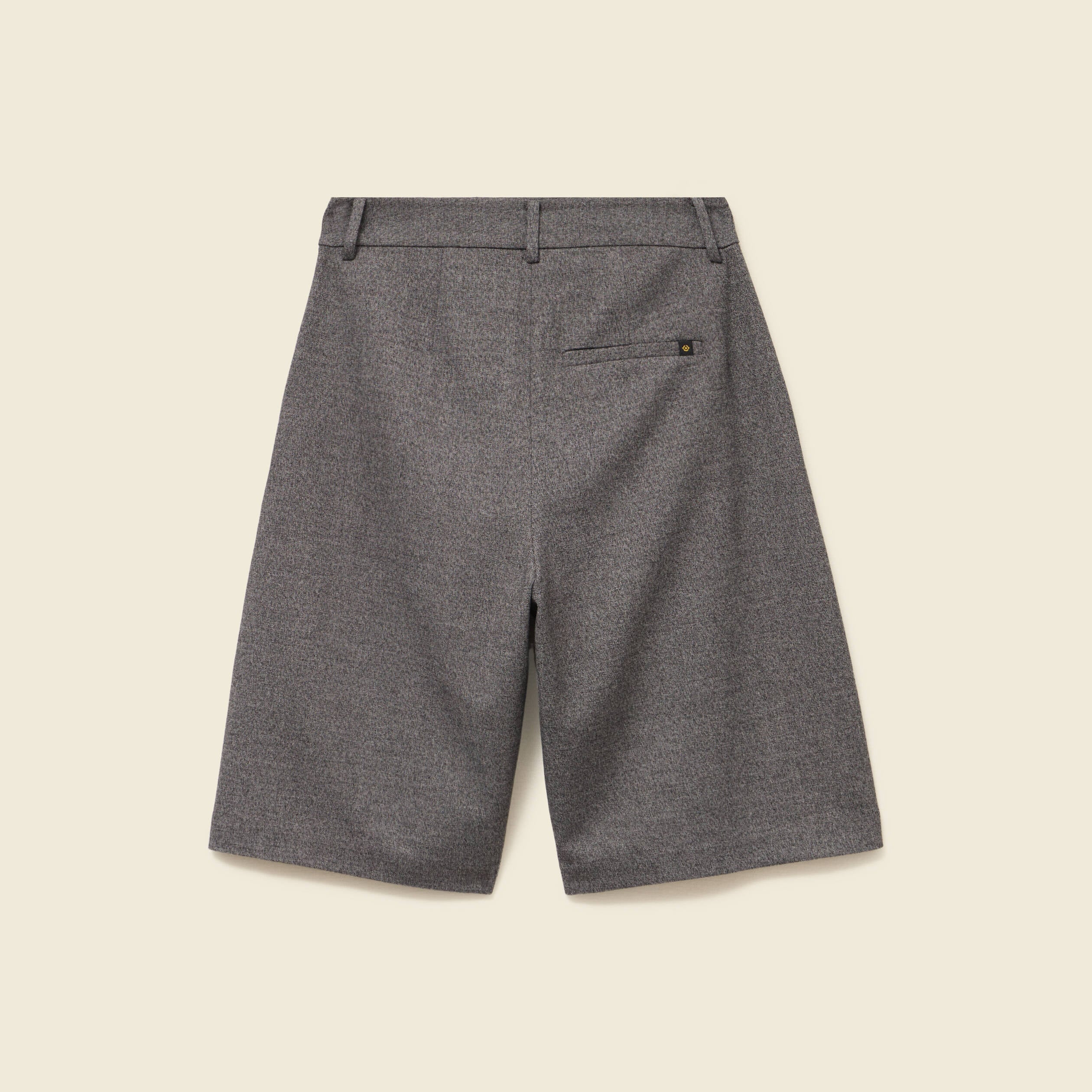 Bermuda large taille haute gris femme