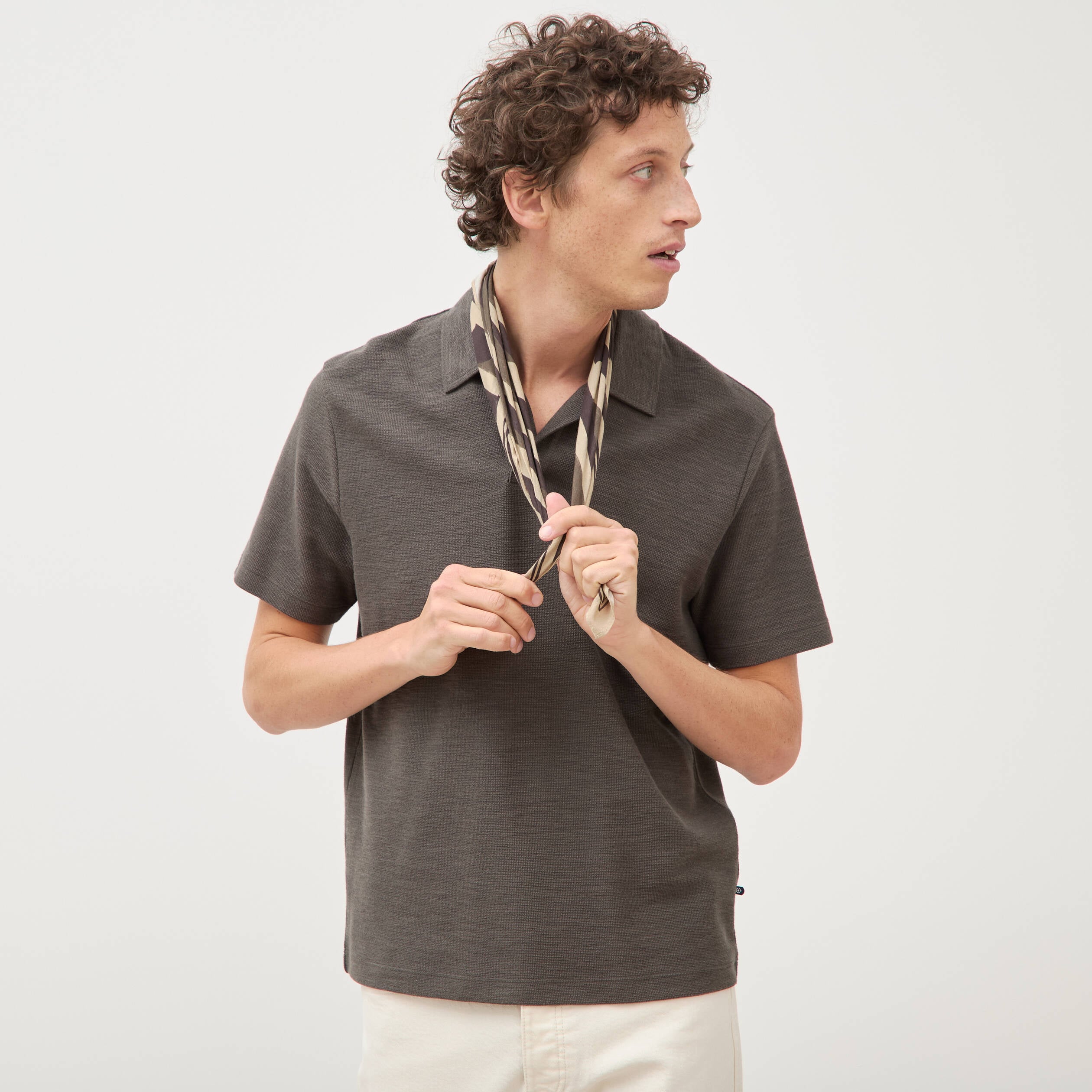 Polo manches courtes vert fonc&eacute; homme