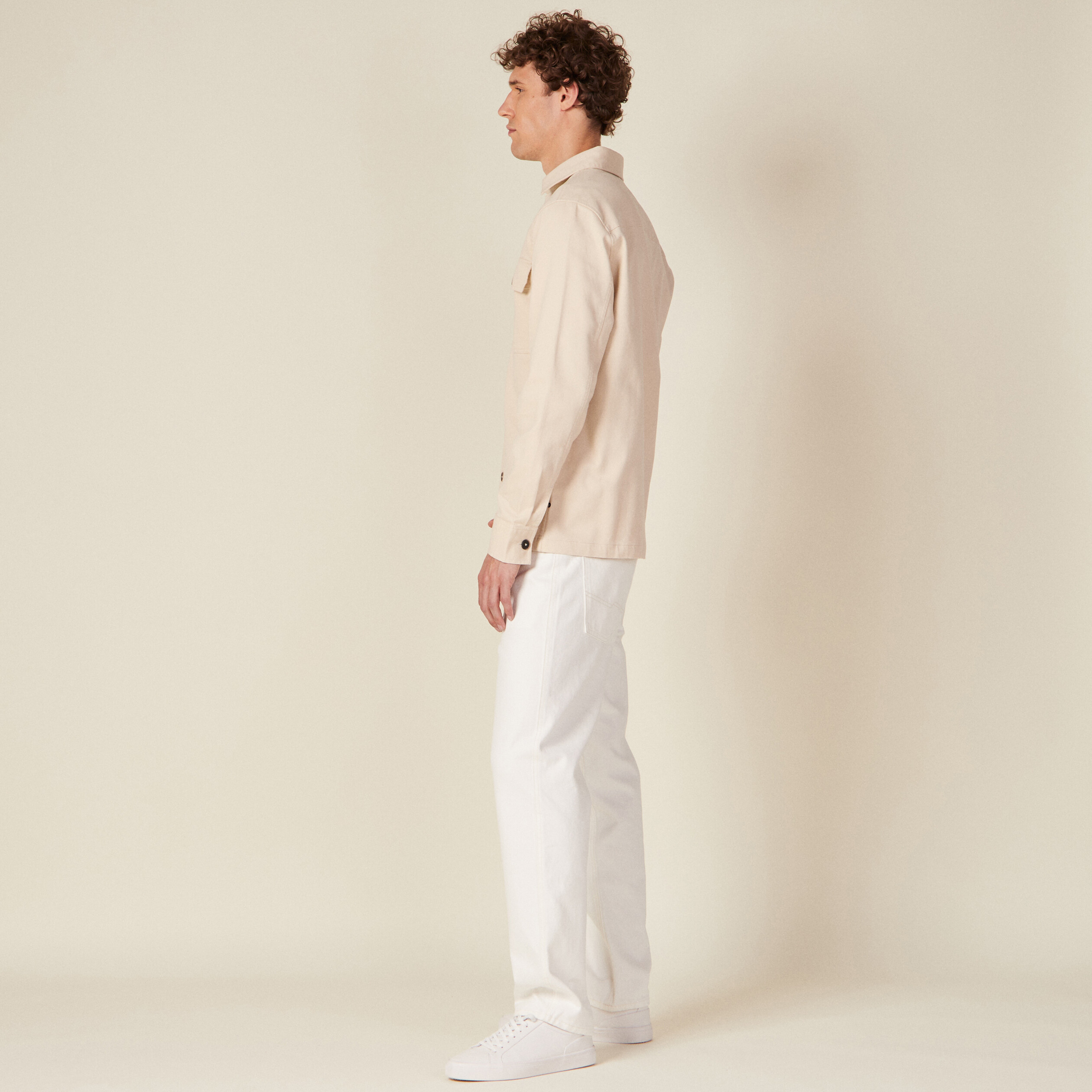 surchemise manches longues beige homme Surchemise manches longues beige homme