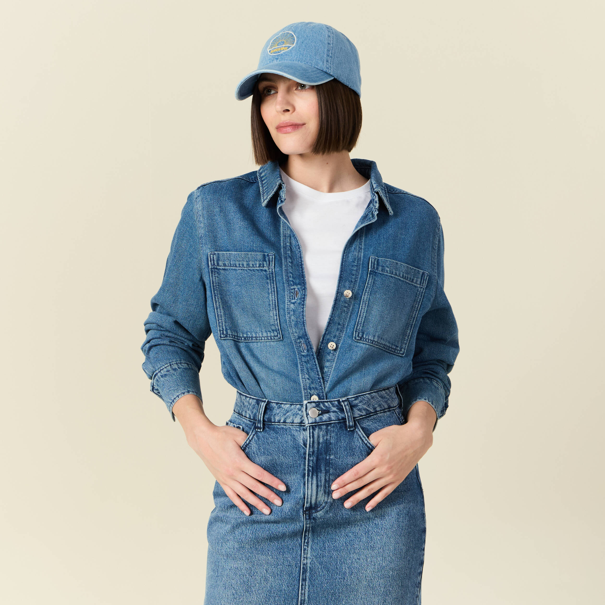 Surchemise en jean denim used femme