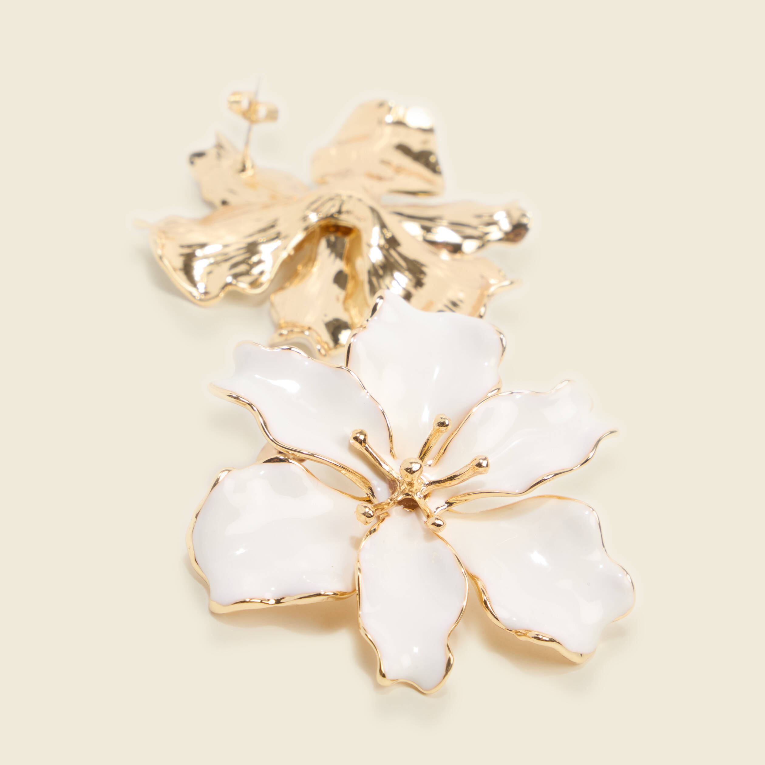 Boucles d'oreilles forme fleur ivoire femme