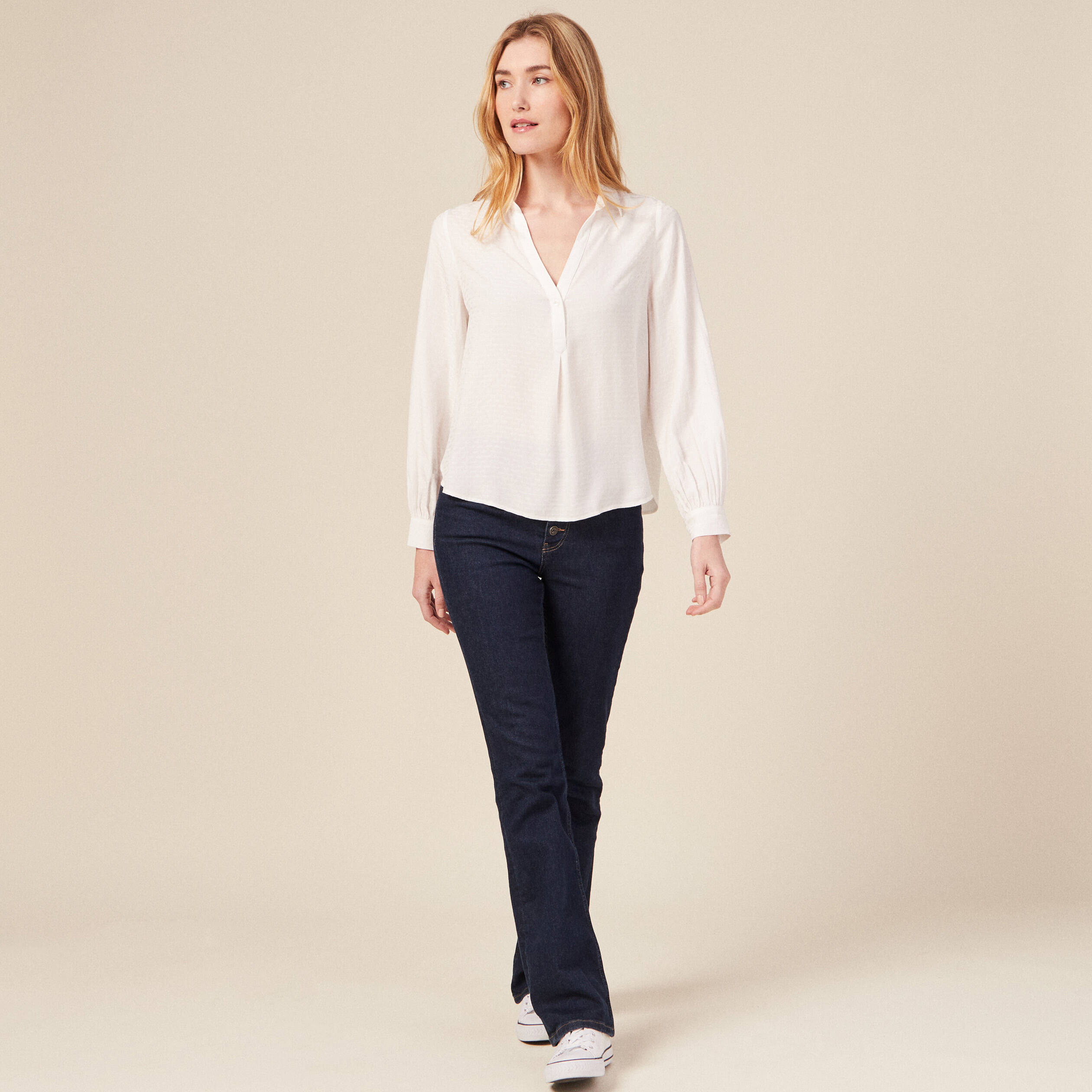 blouse manches longues ecru femme Blouse manches longues ecru femme