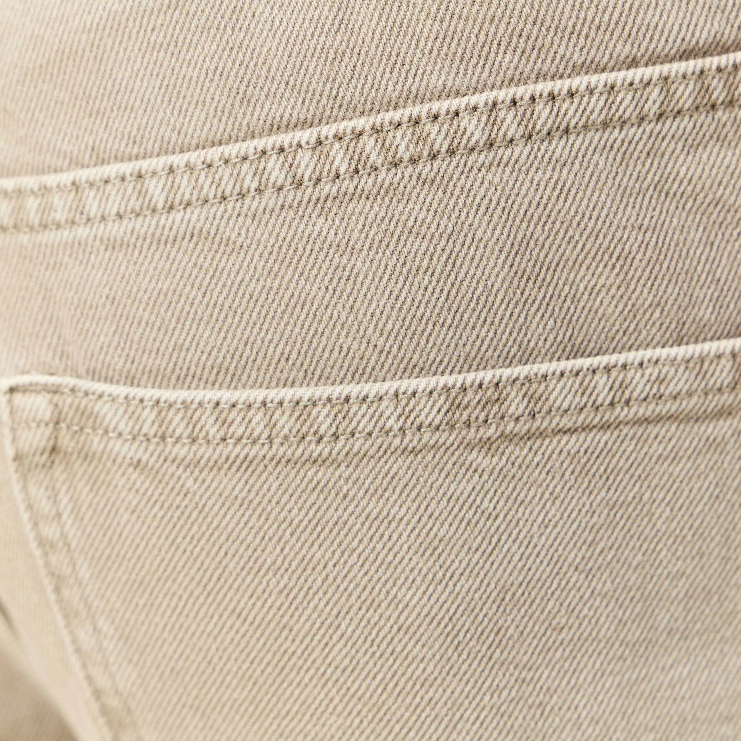 Jeans large longueur 32 en coton denim beige homme