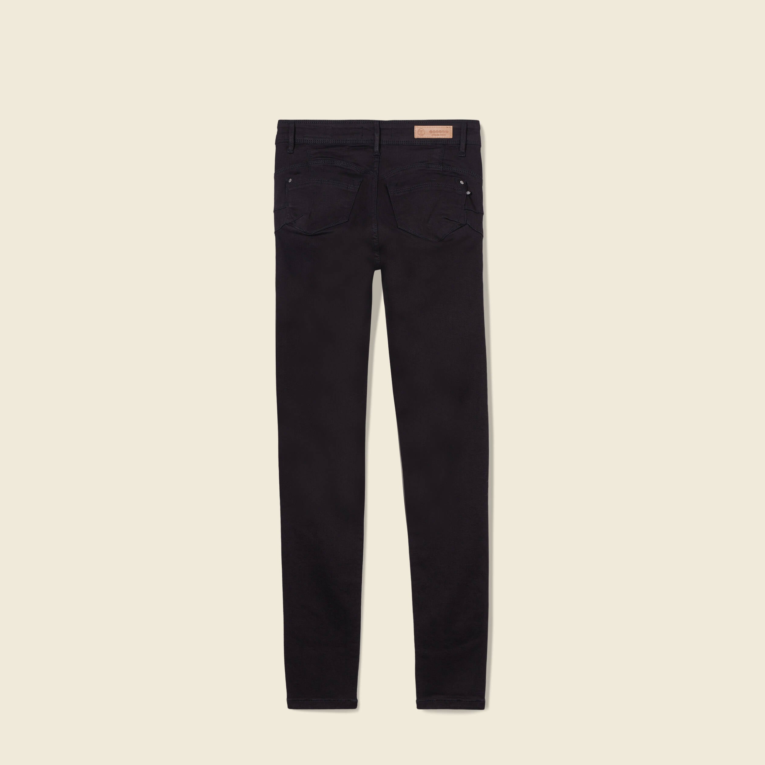 Jeans skinny push-up taille standard denim noir femme