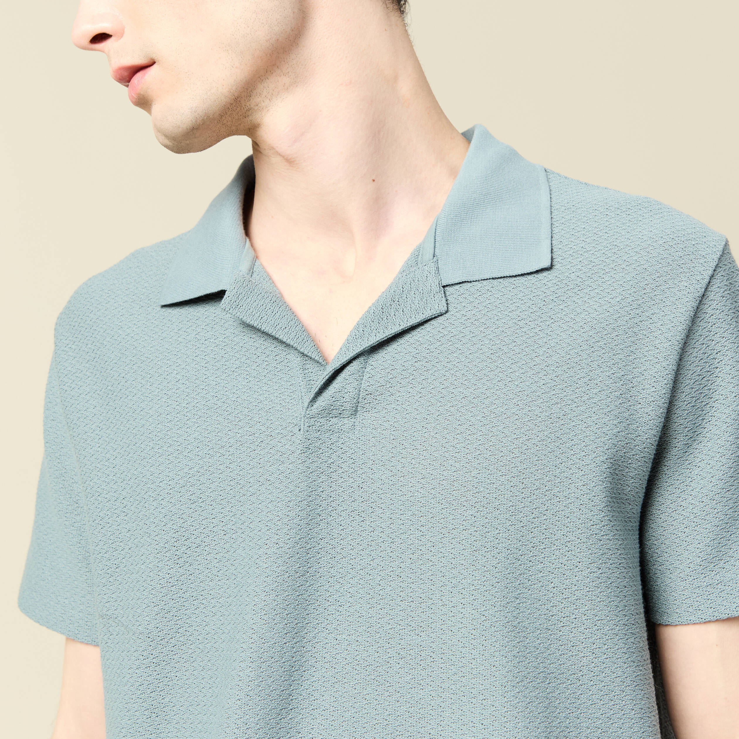 Polo manches courtes bleu gris homme