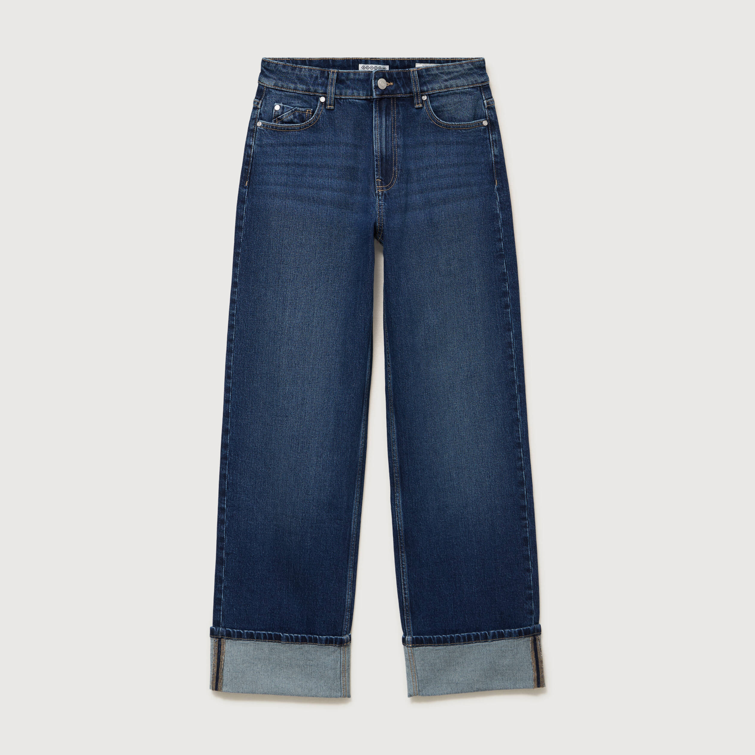 Jeans straight taille standard denim brut femme