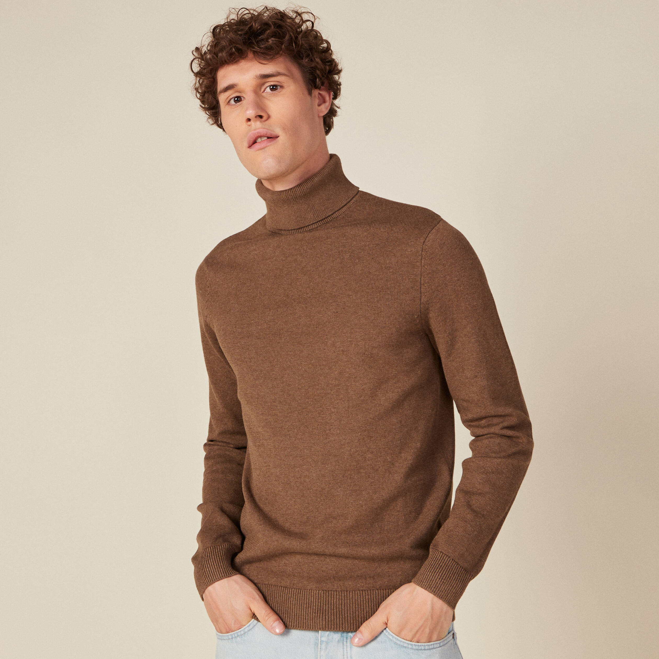 pull manches longues marron homme Pull manches longues marron homme