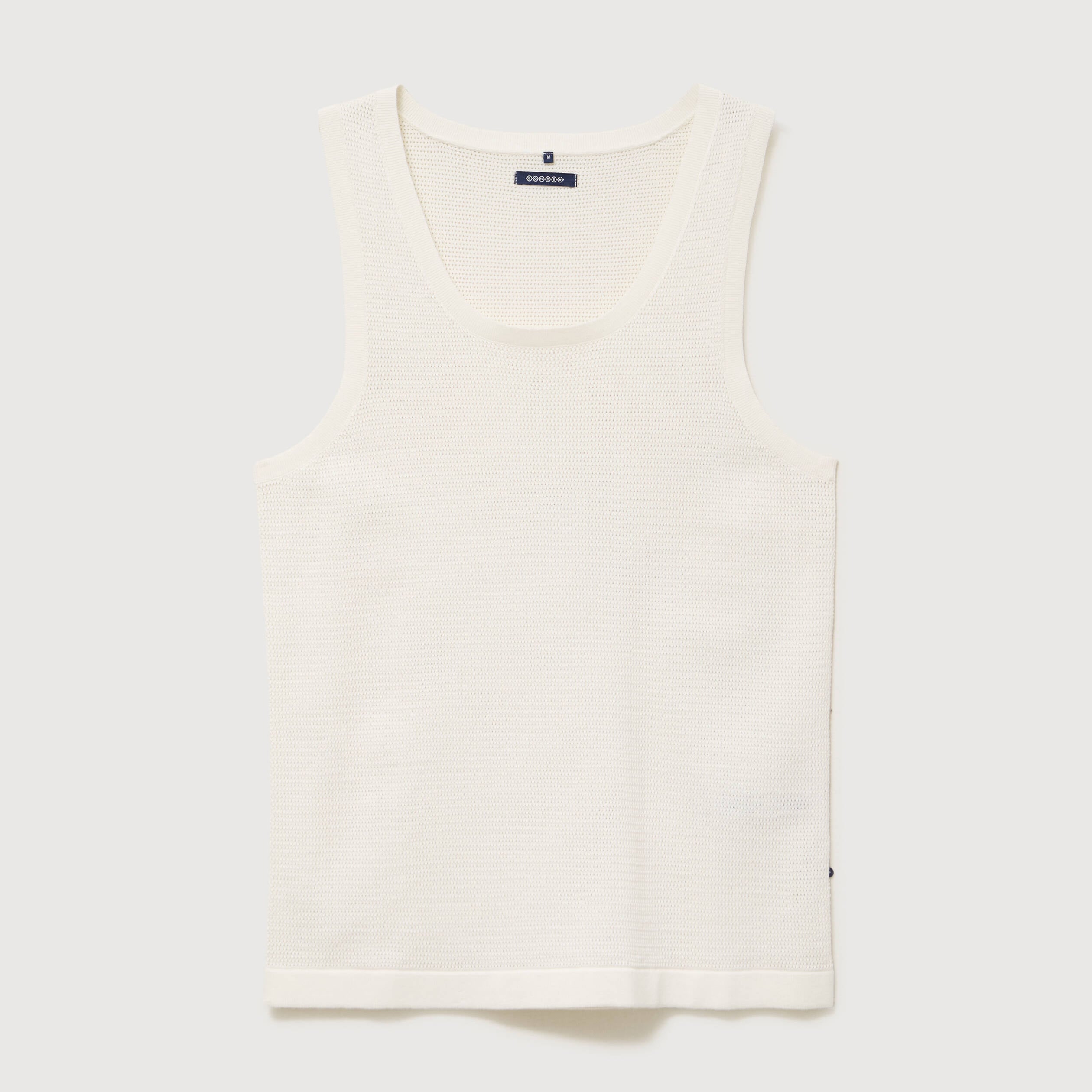 D&eacute;bardeur col rond en coton ecru homme