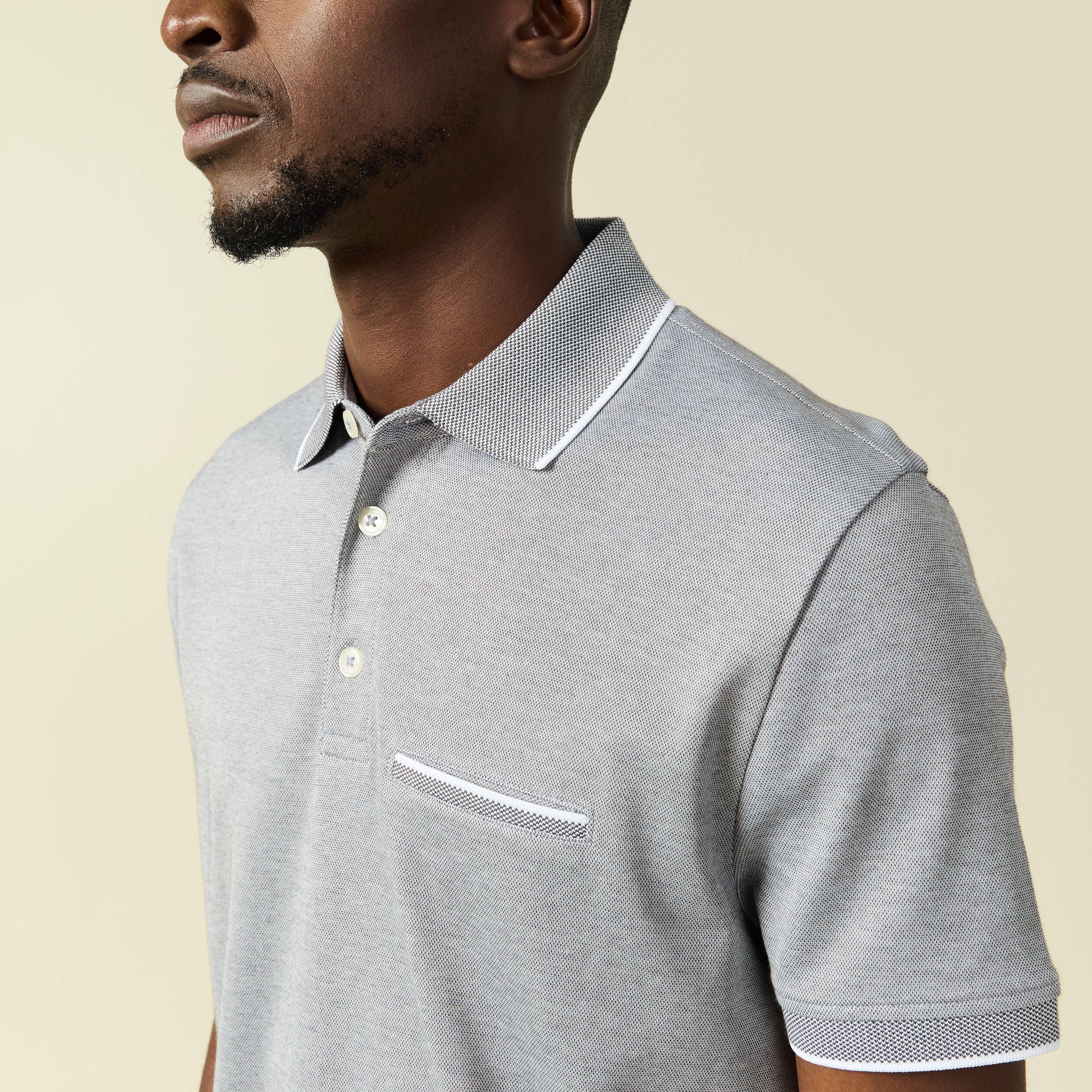 Polo manches courtes gris fonc&eacute; homme