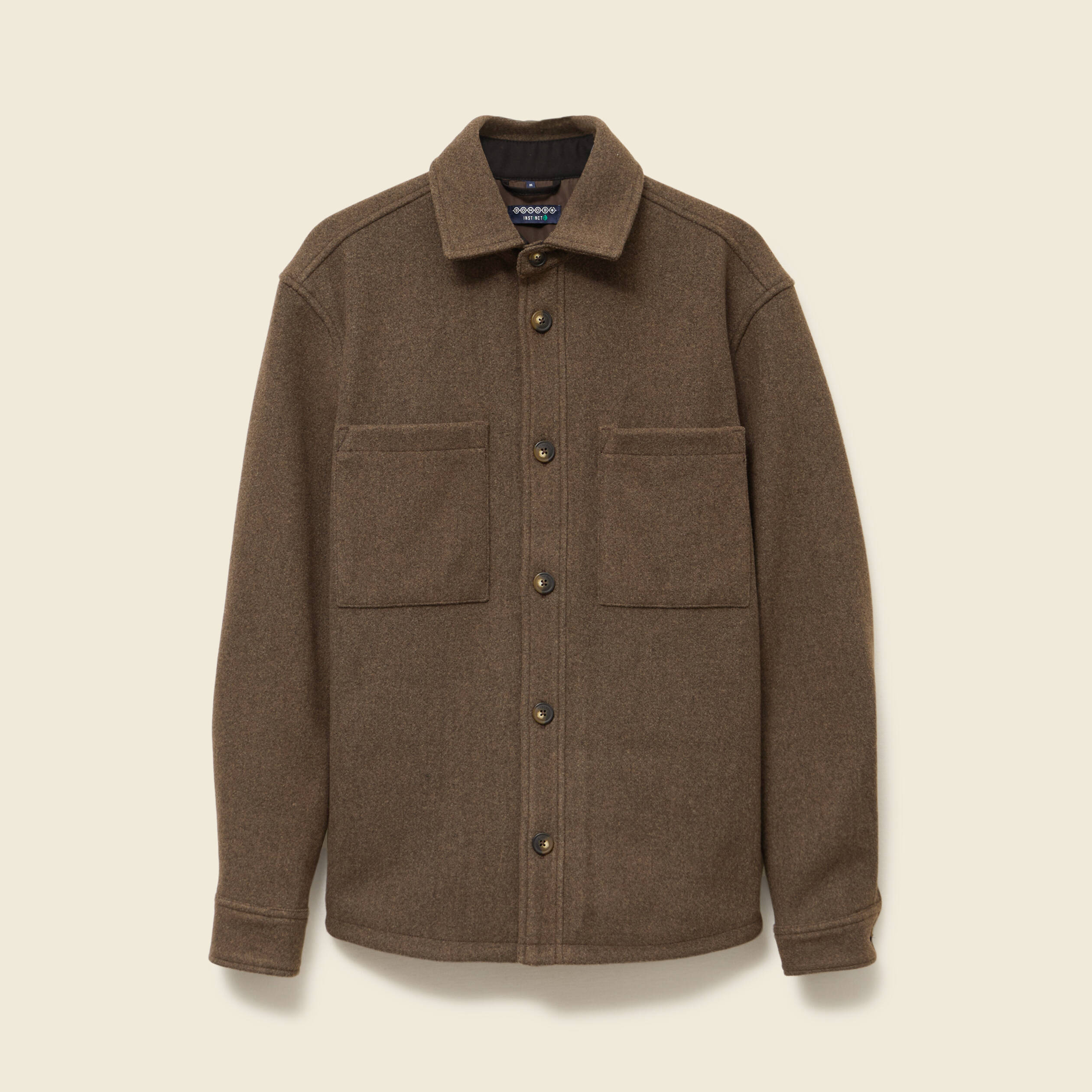 Surchemise boutonn&eacute;e marron fonc&eacute; homme