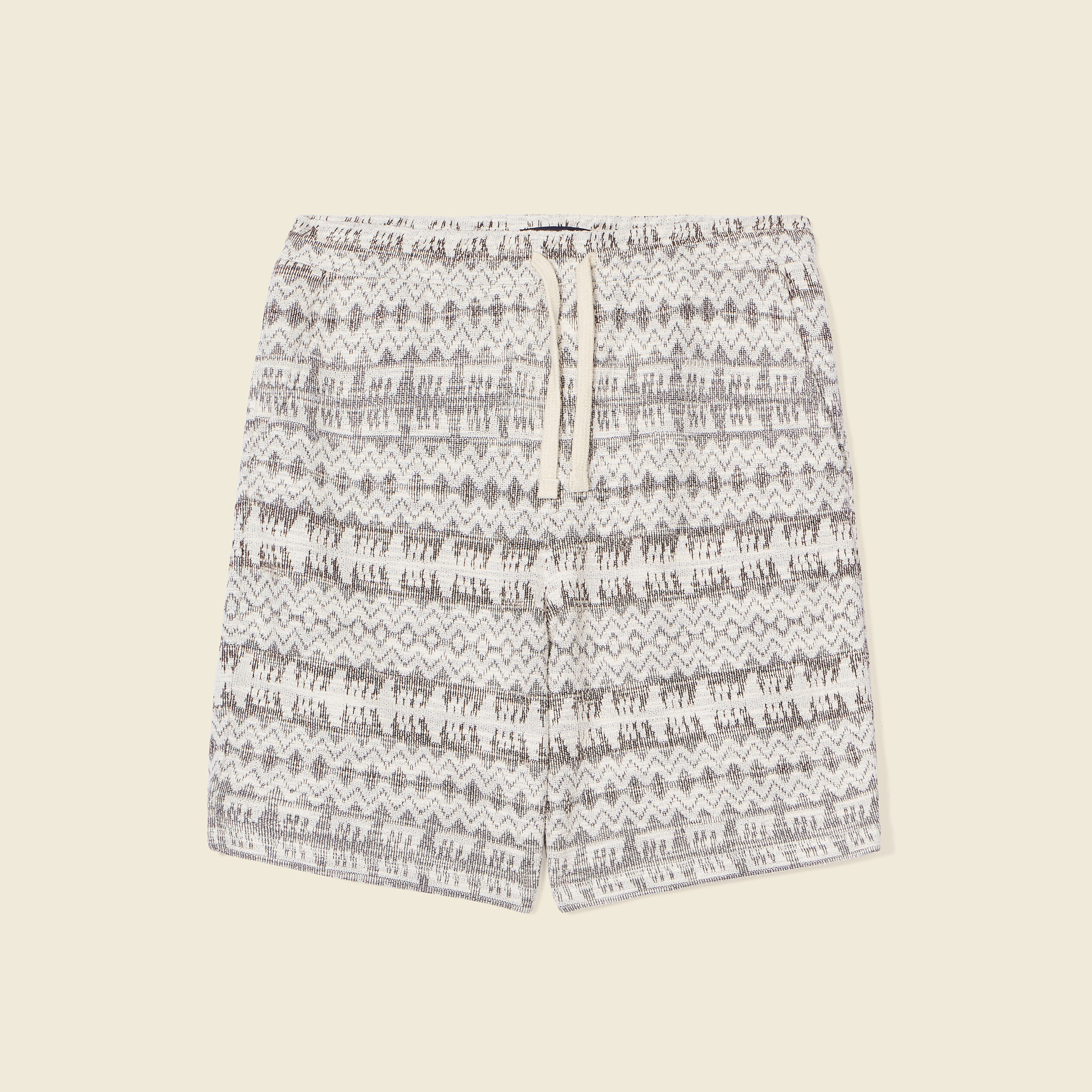 Bermuda droit taille nouée ecru homme