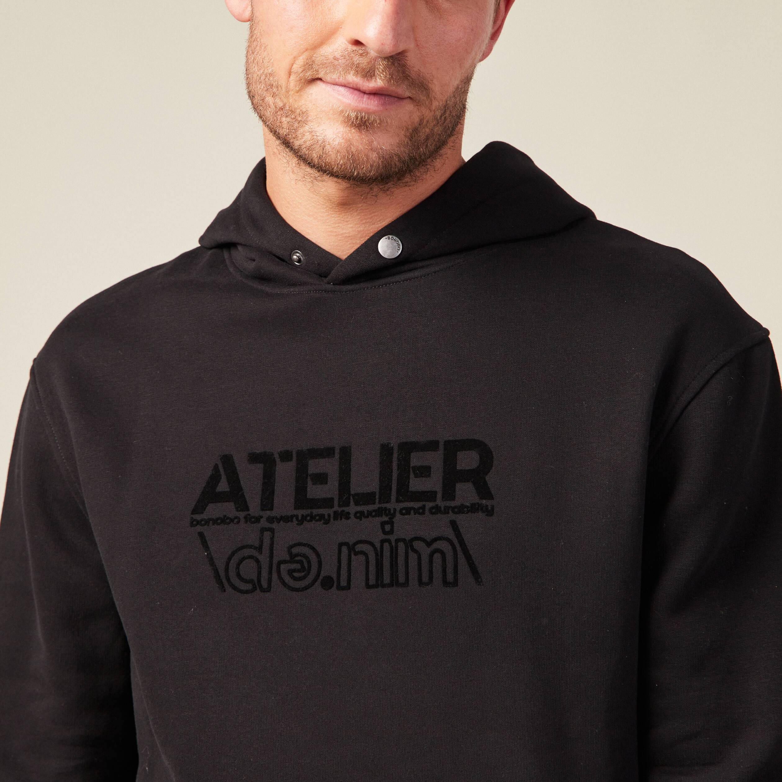 sweat oversize a capuche noir homme Sweat oversize à capuche noir homme