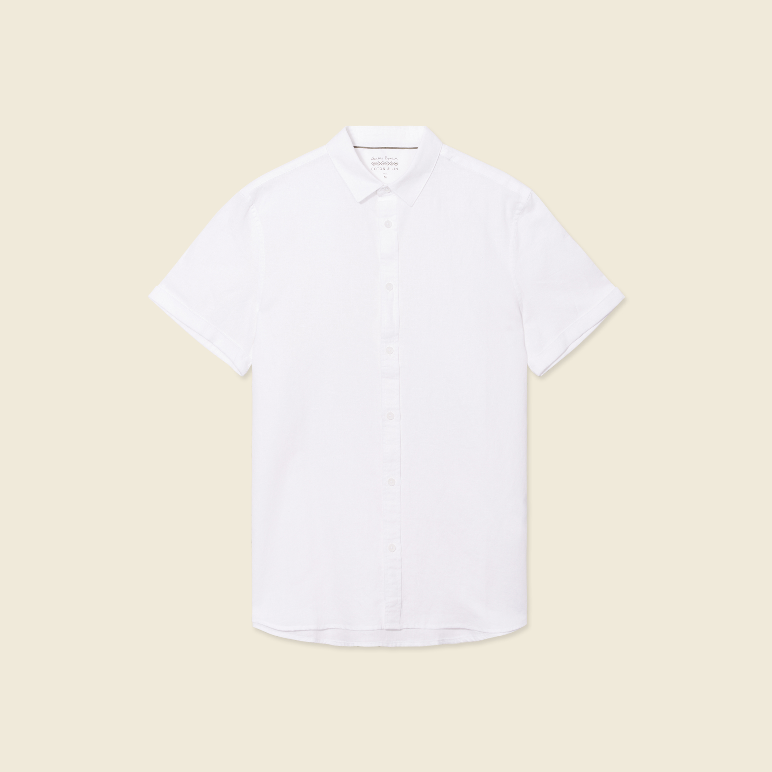 Chemise manches courtes blanc homme