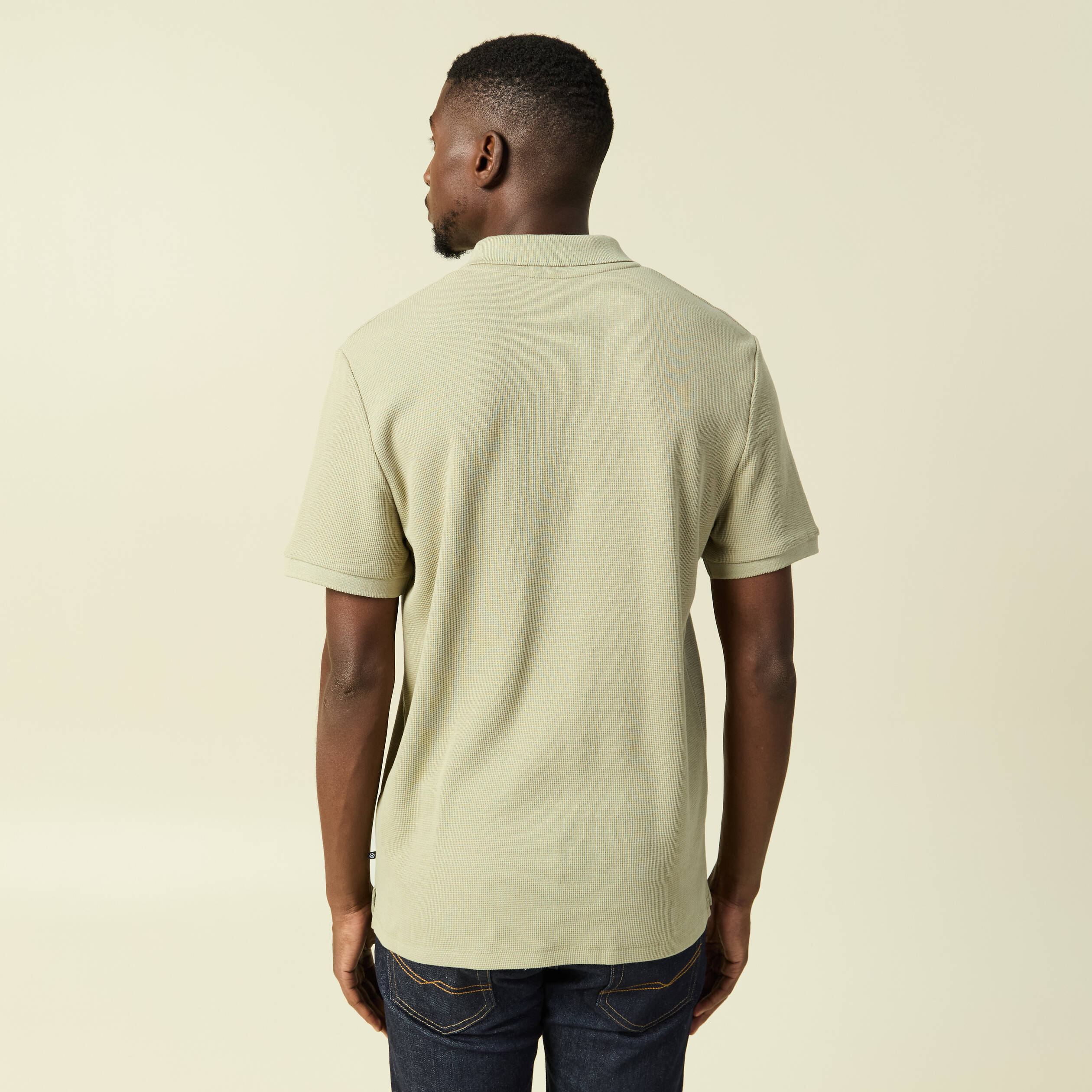 Polo col polo manches courtes en coton gris homme
