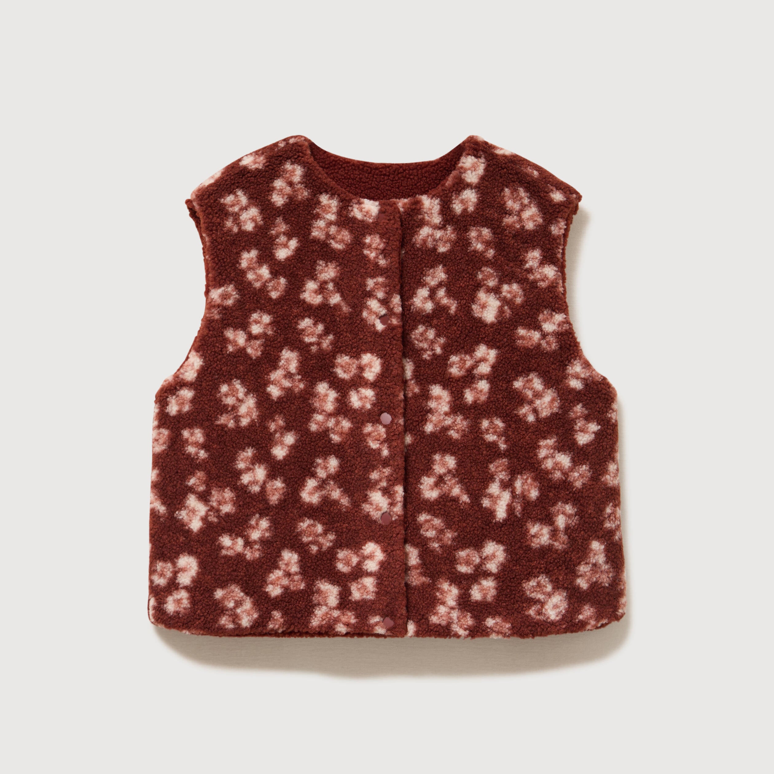 Gilet sans manches r&eacute;versible rouge fonc&eacute; femme