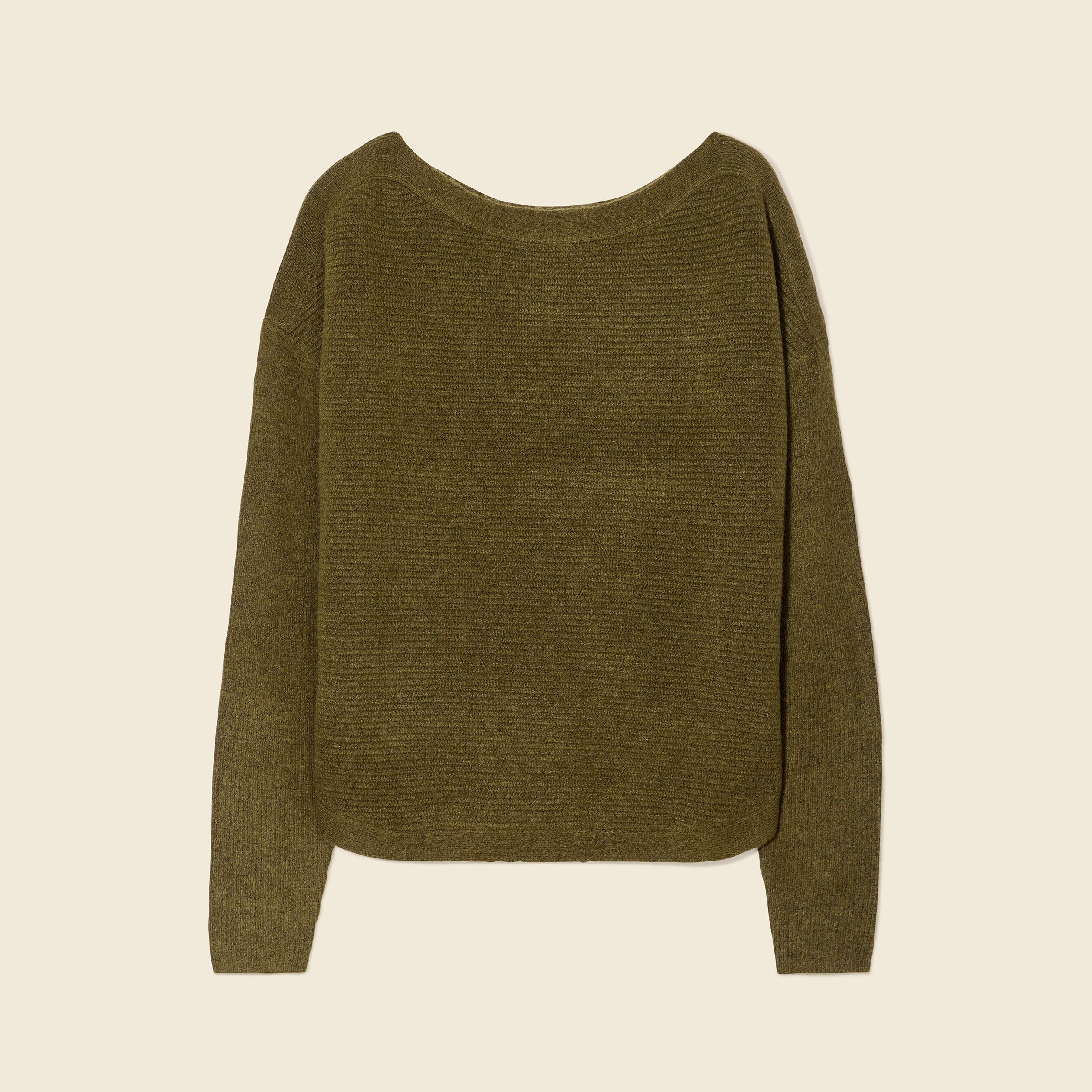 Pull manches longues vert kaki femme