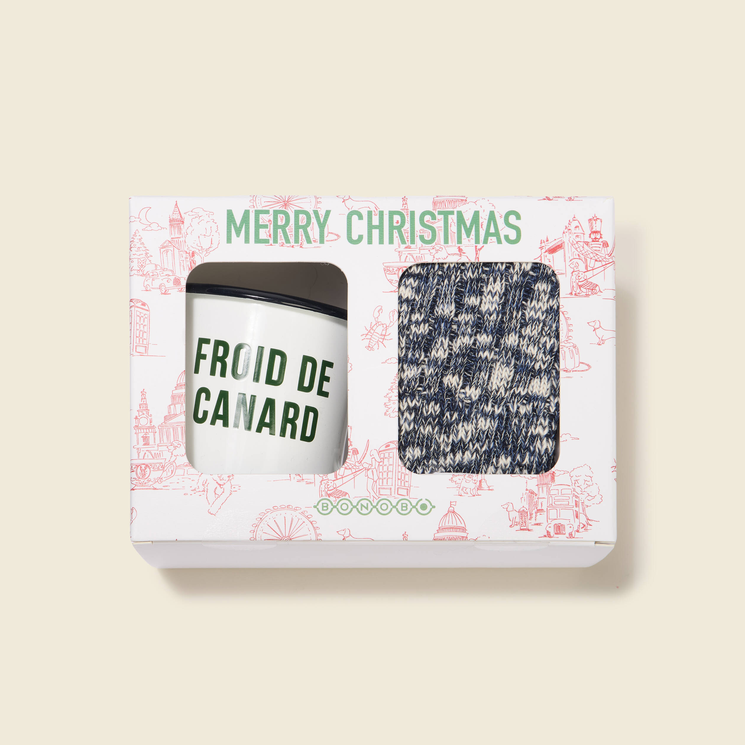 Coffret tasse X paire de chaussettes ecru homme