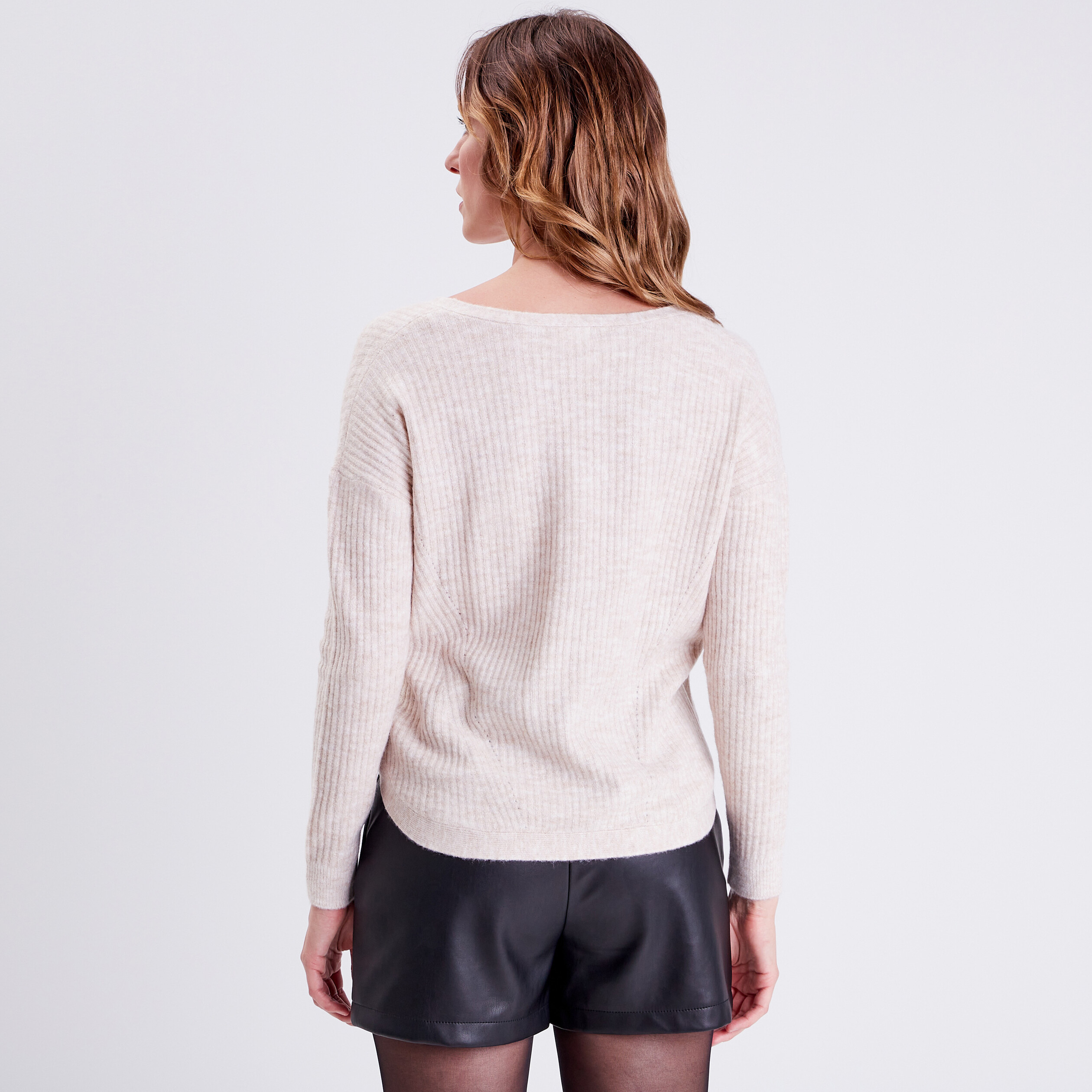 Pull creme femme