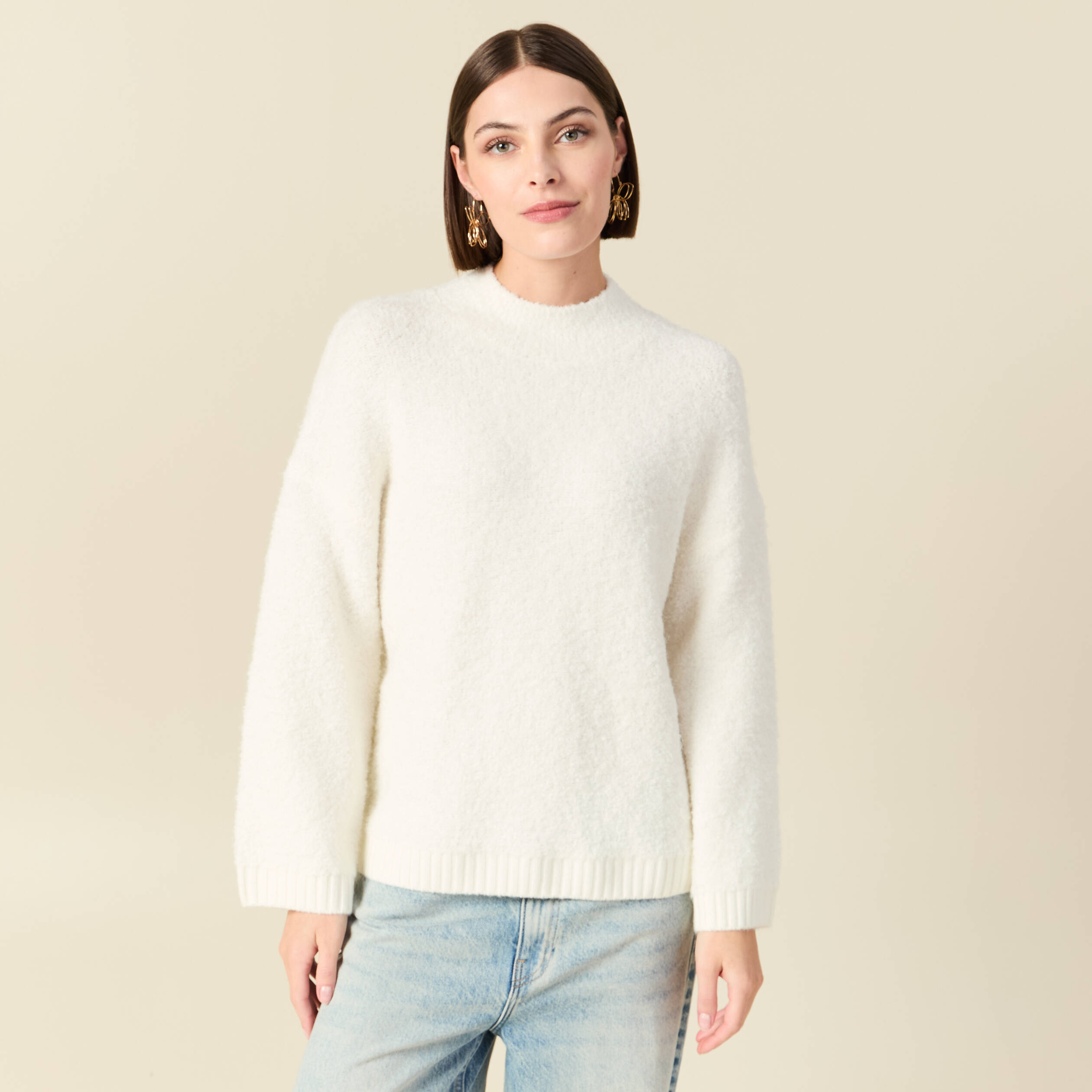 Pull marinière côtelé Femme - Rayé marine