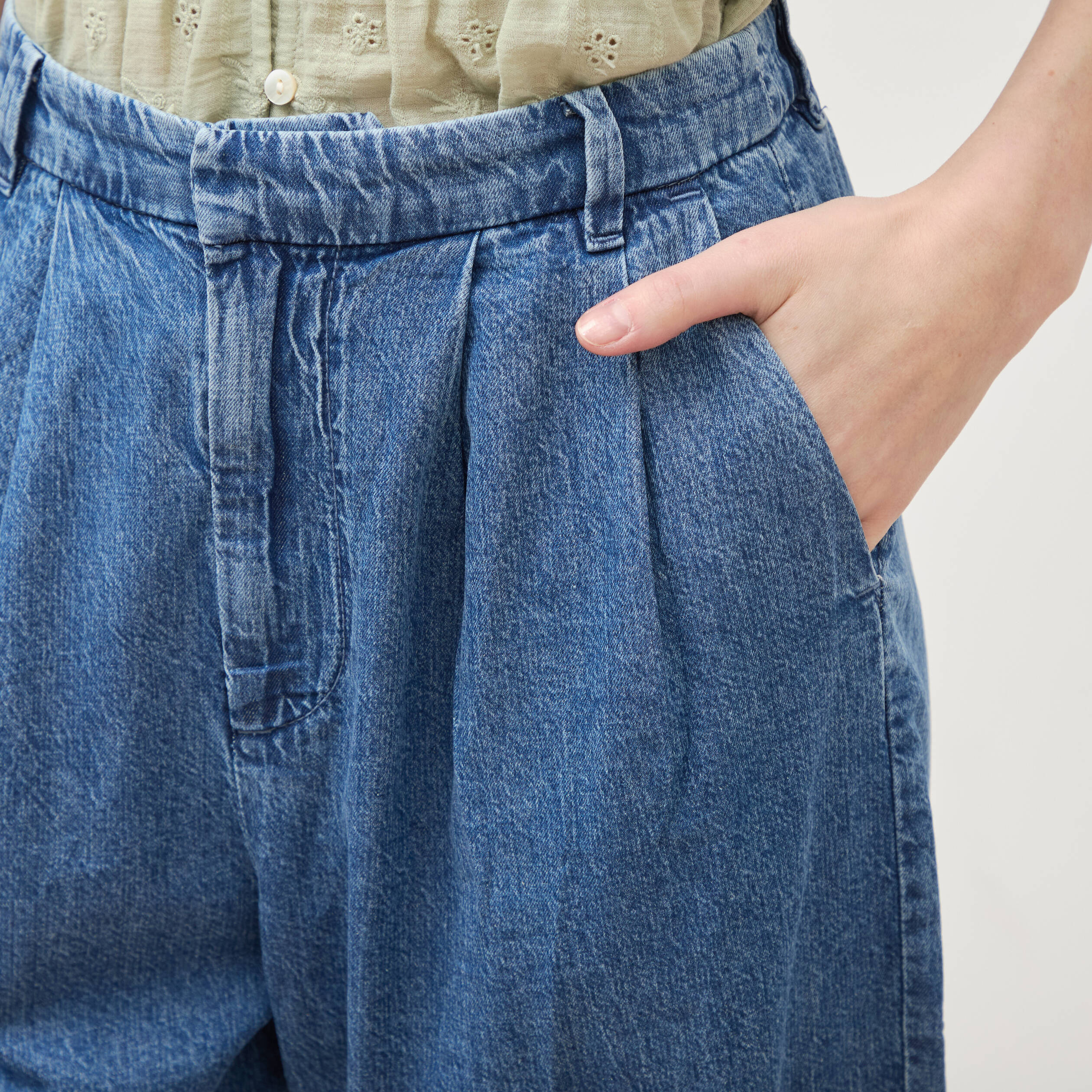 Jeans slouchy taille haute denim used femme