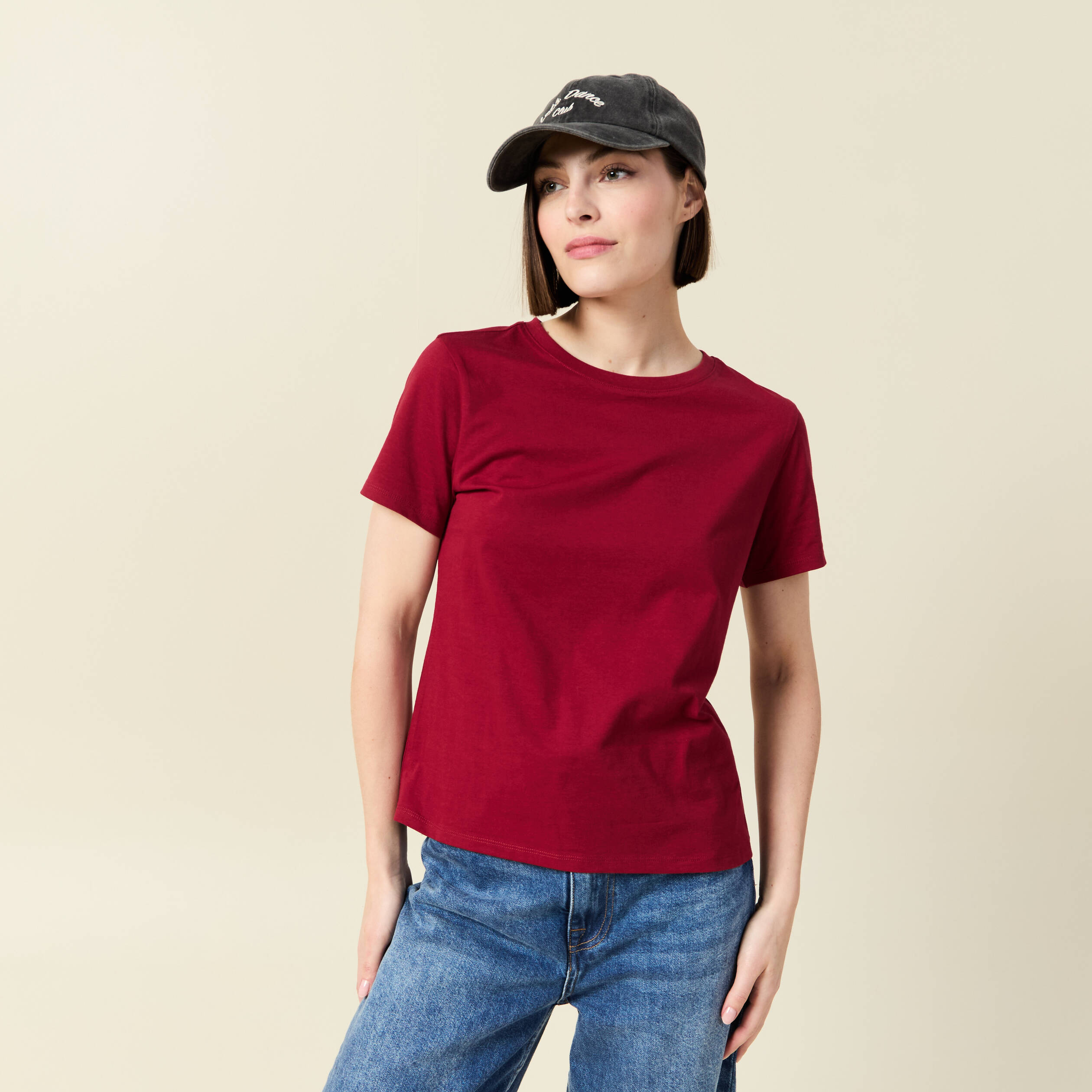 t shirt manches courtes rouge femme T-shirt manches courtes rouge femme