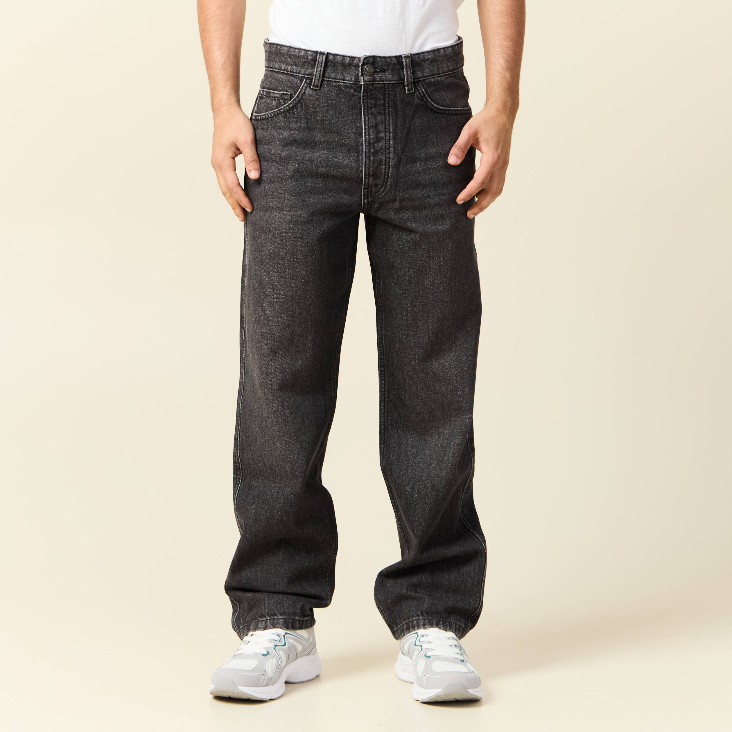 jeans large relaxed denim snow noir homme Jeans large relaxed denim snow noir homme