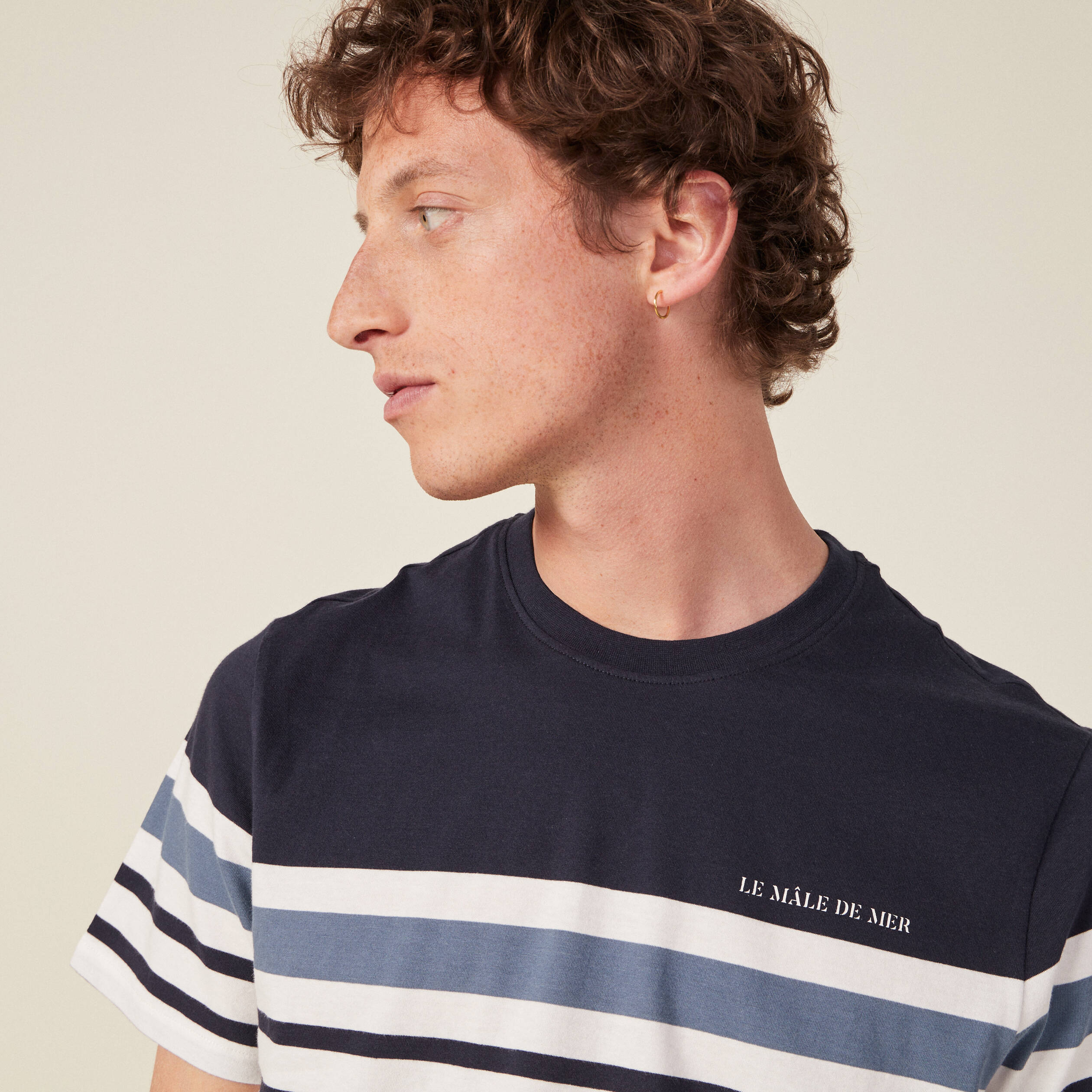 T-shirt manches courtes ecru homme