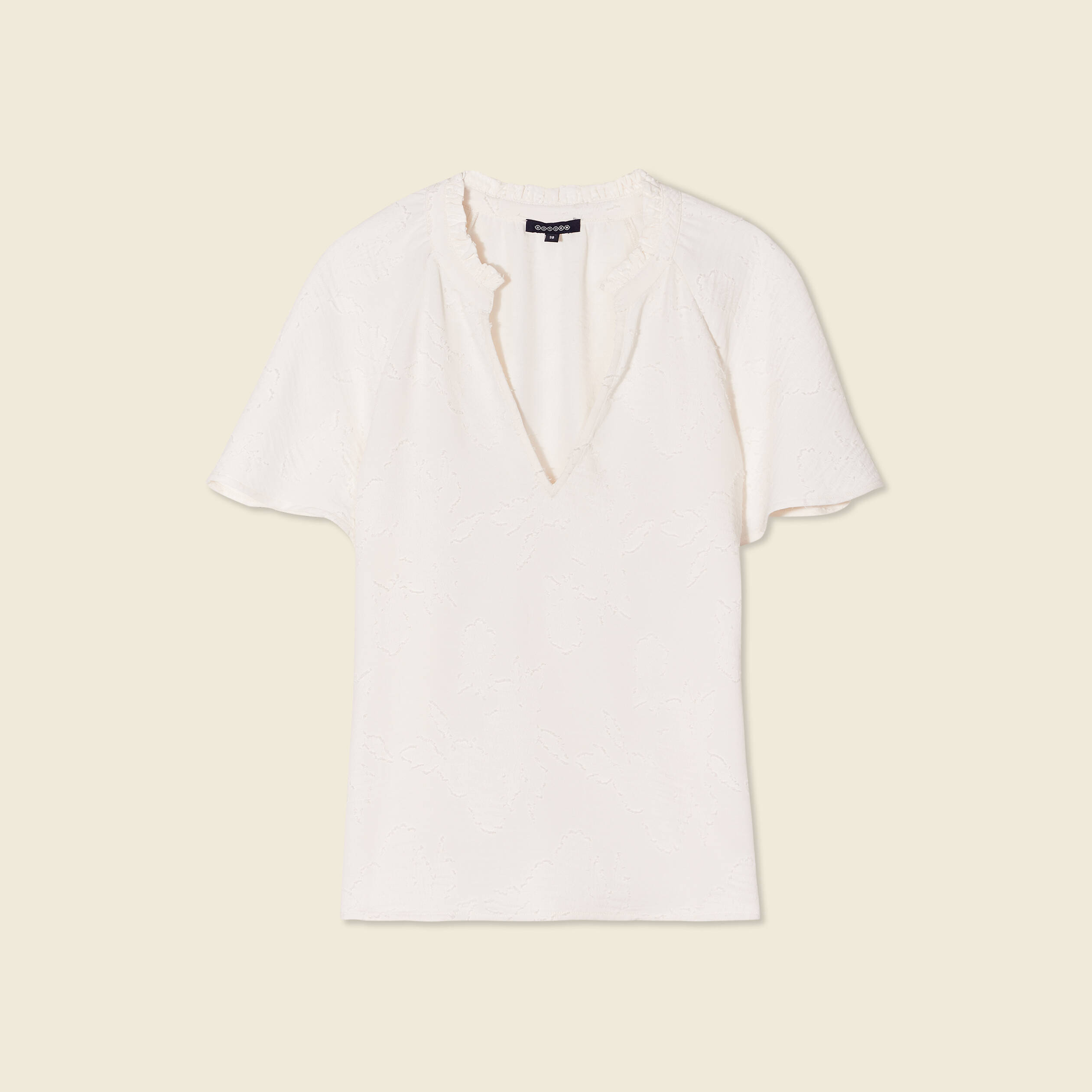 Blouse manches courtes blanc femme
