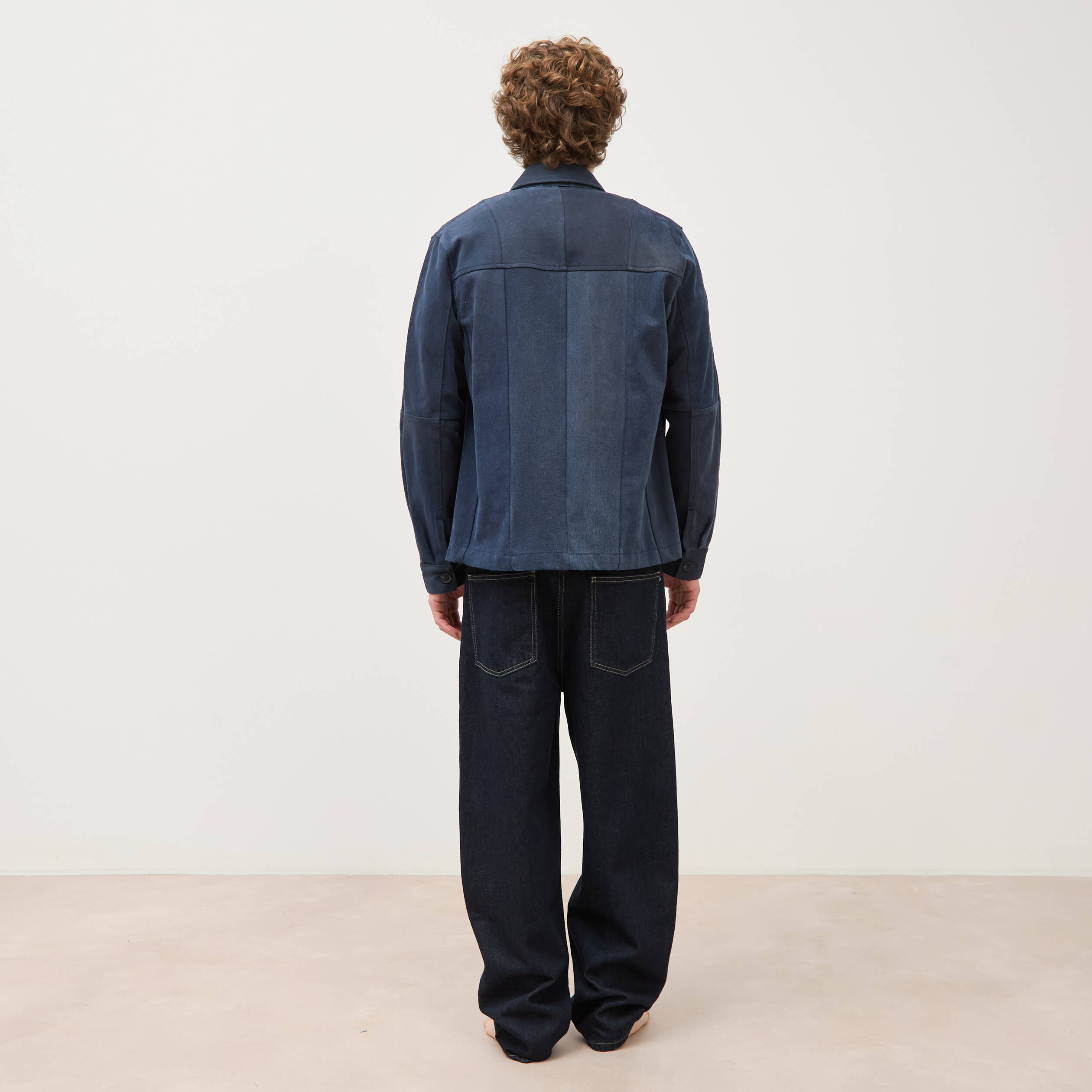 Surchemise droite manches longues denim brut homme