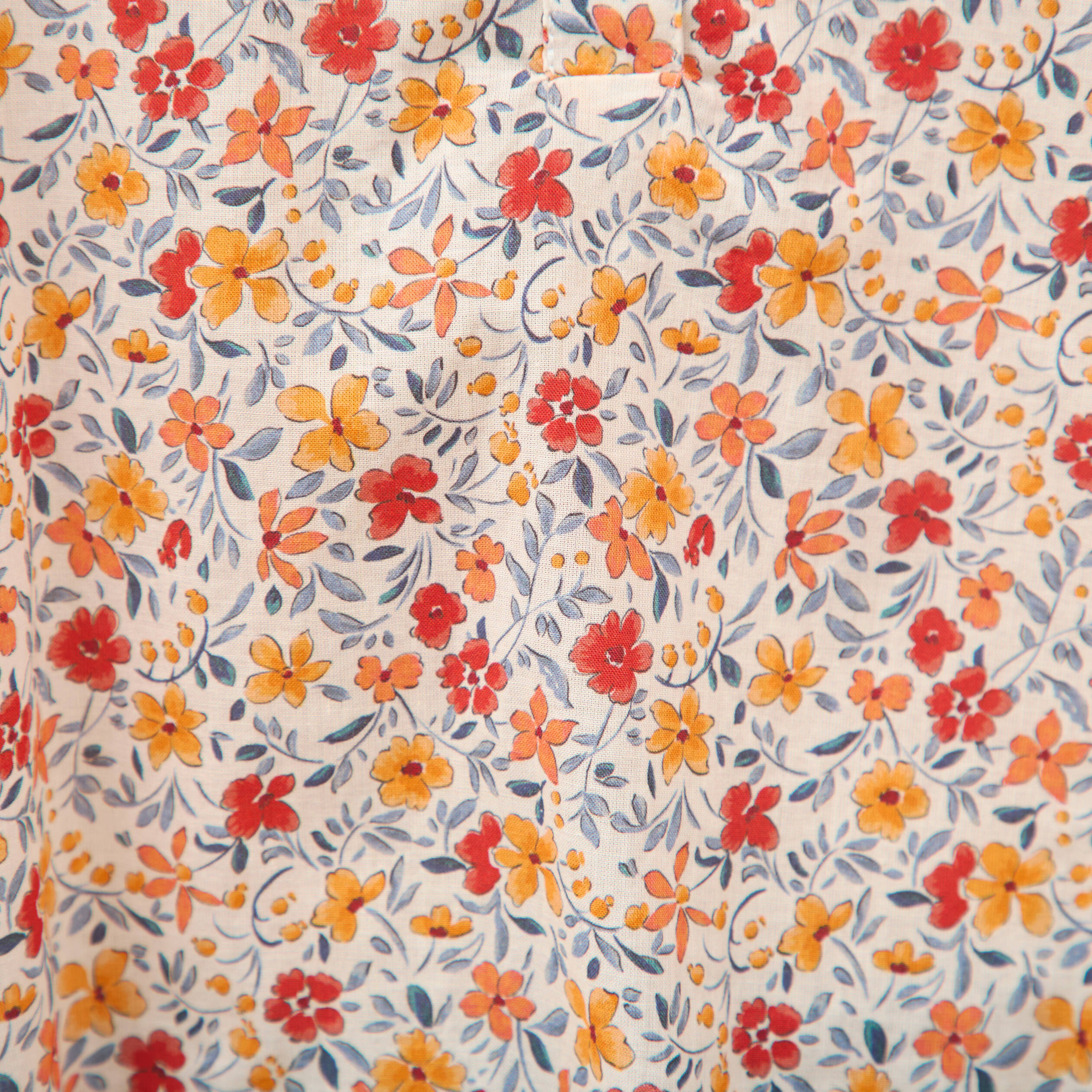 Blouse droite en coton manches courtes orange fonc&eacute; femme