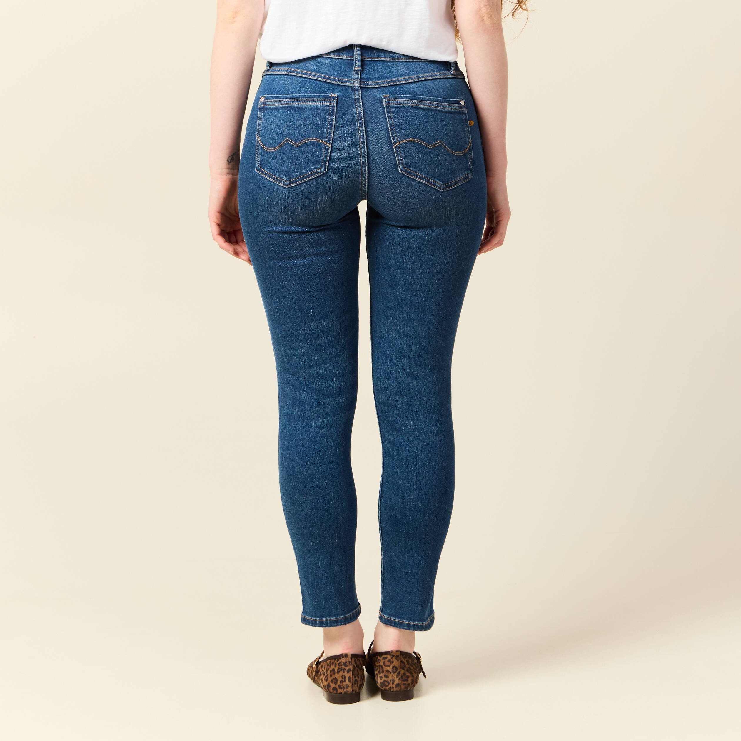 jeans slim taille haute 78eme denim stone femme Jeans slim taille haute 7/8ème denim stone femme