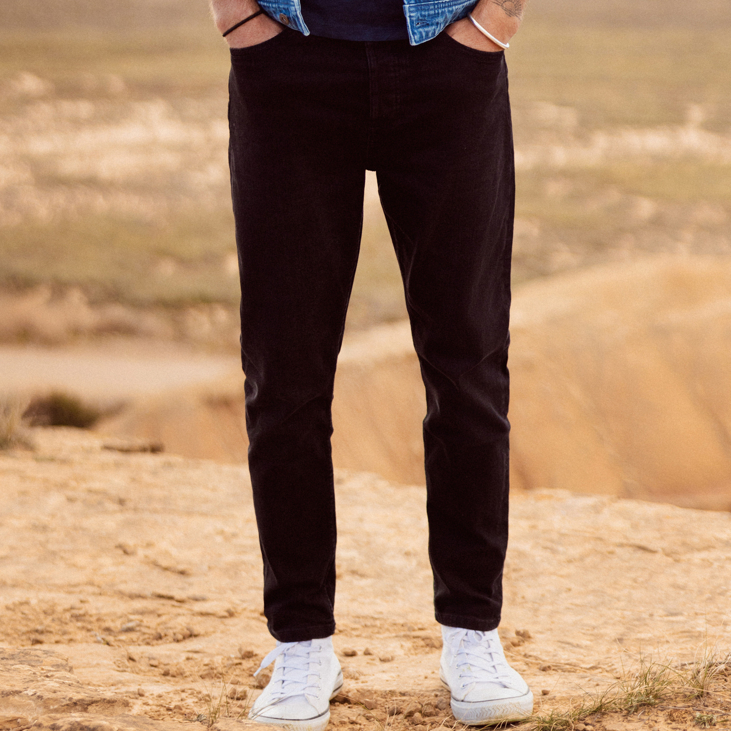 Jeans tapered 5 poches denim noir homme