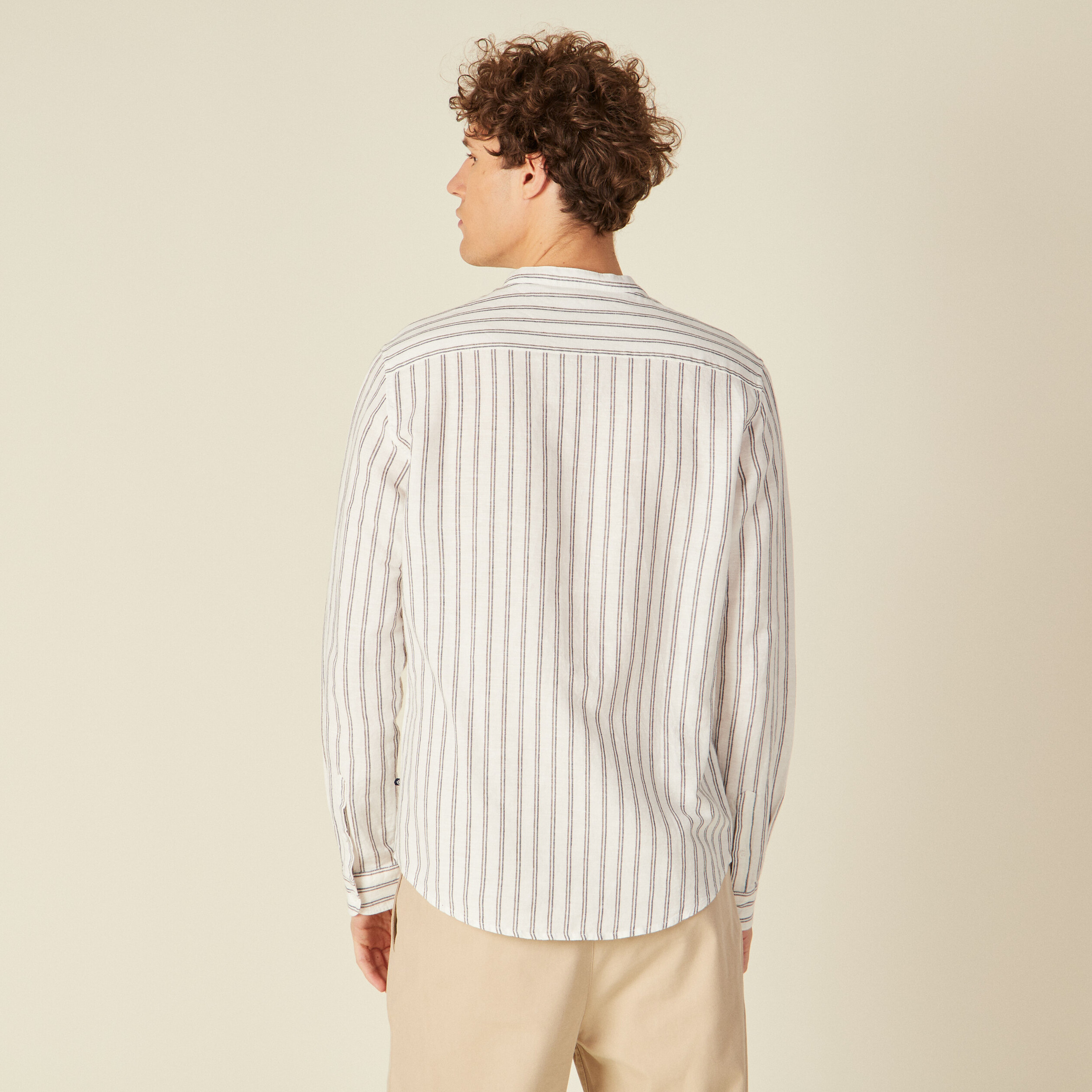 Chemise manches longues ecru homme