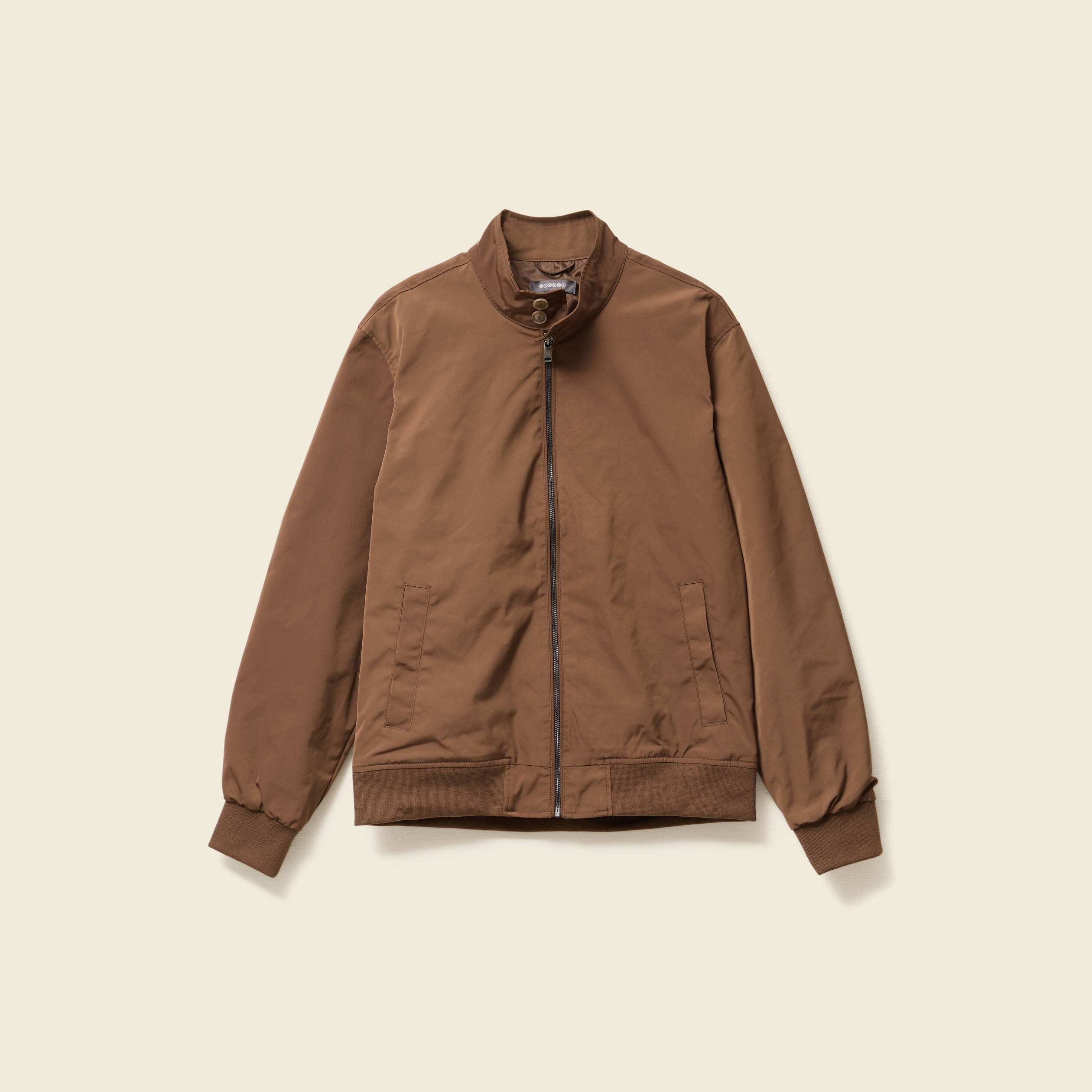 Blouson zipp&eacute; col montant marron homme