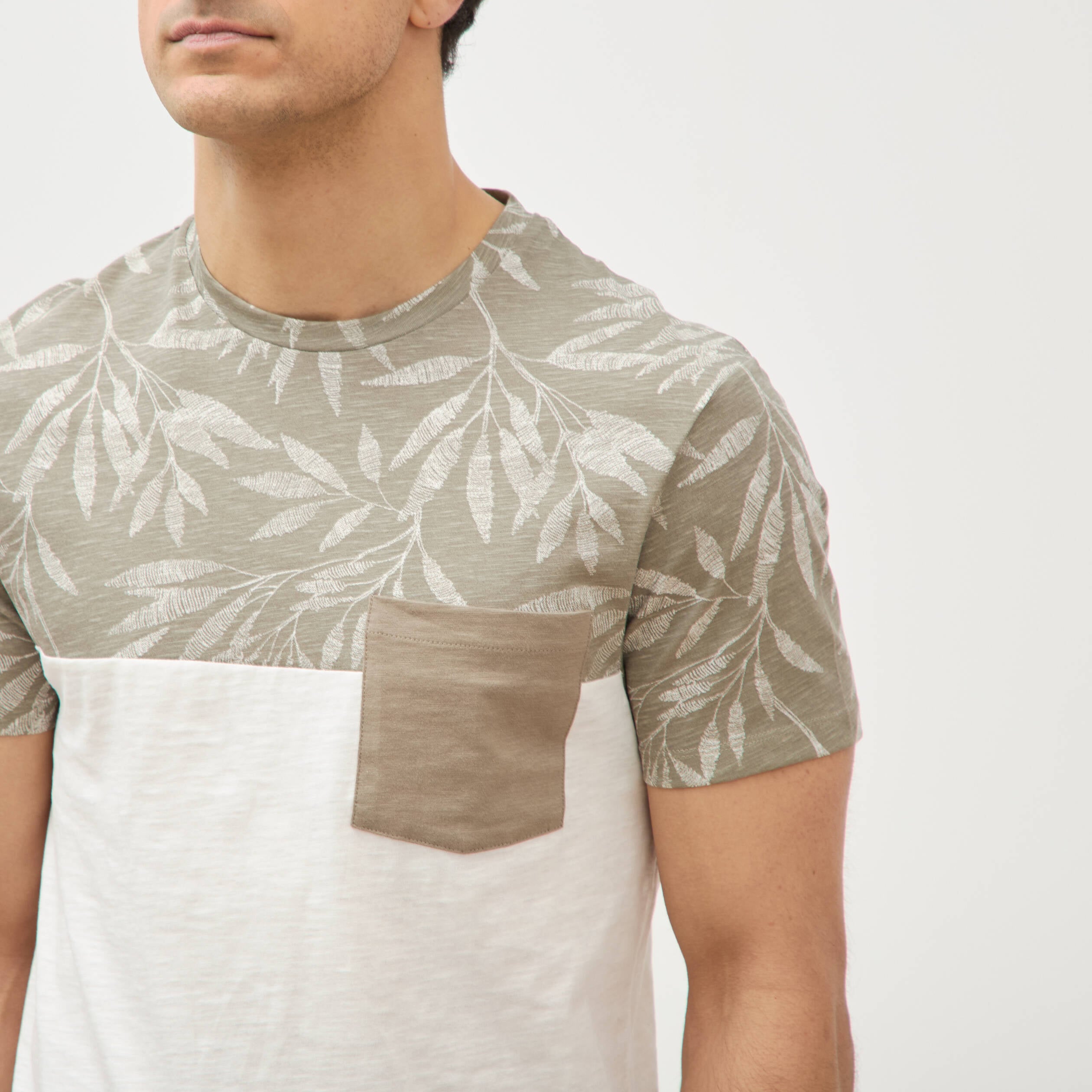 T-shirt manches courtes vert kaki homme