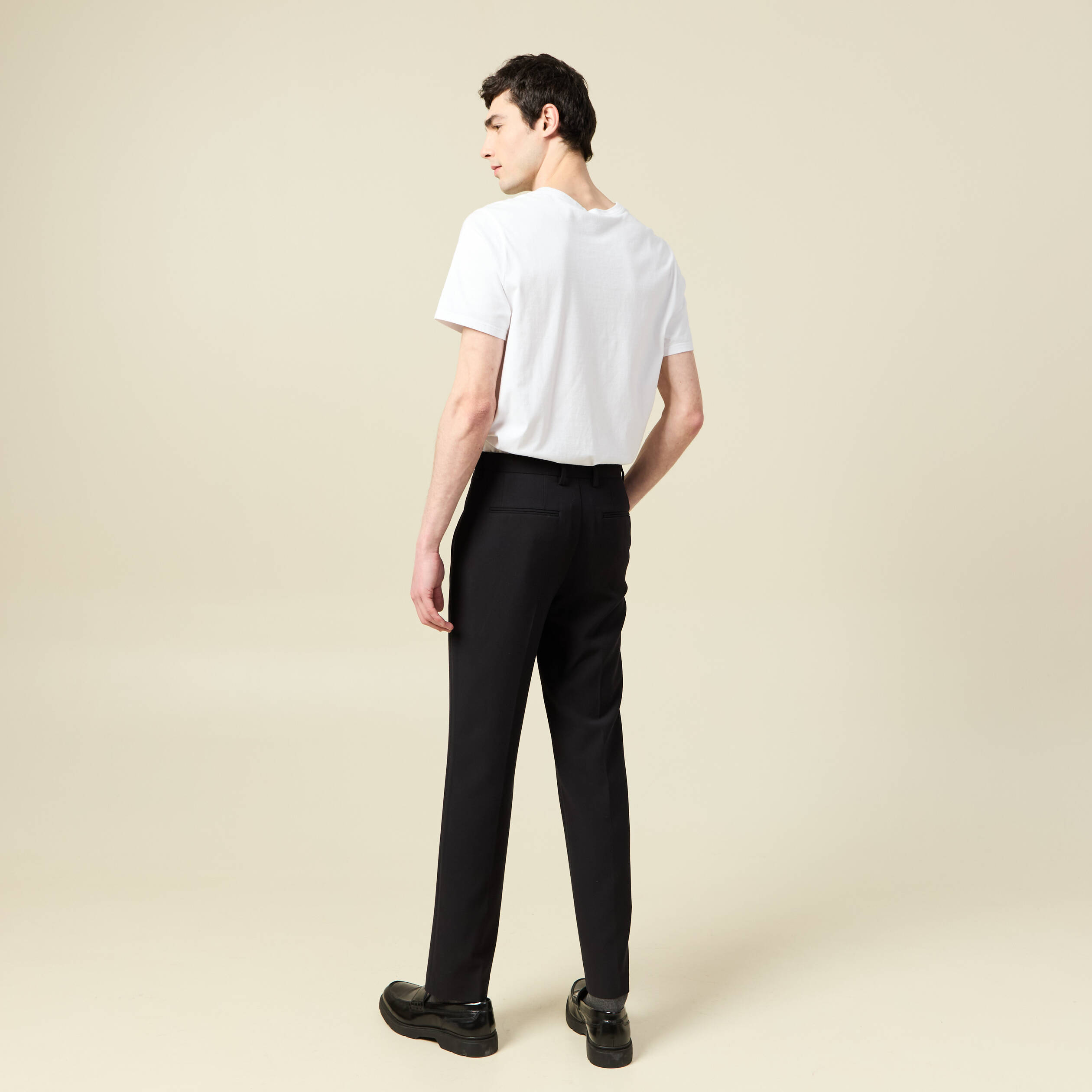 Pantalon slim cigarette noir homme