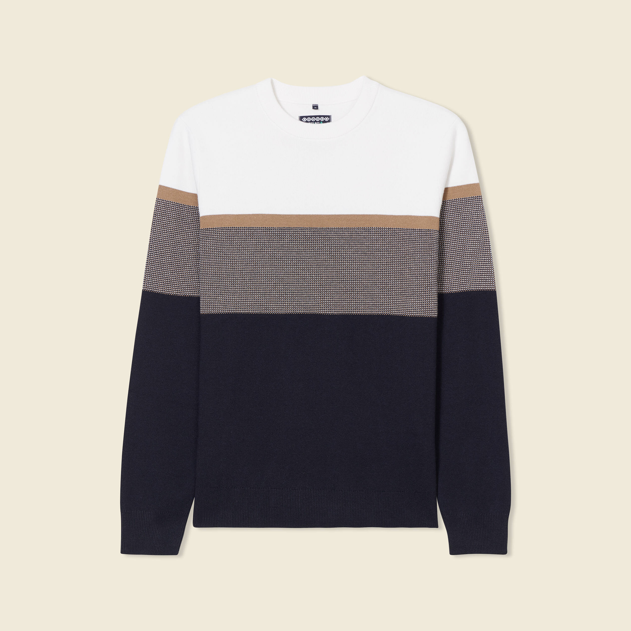 Pull manches longues bleu marine homme