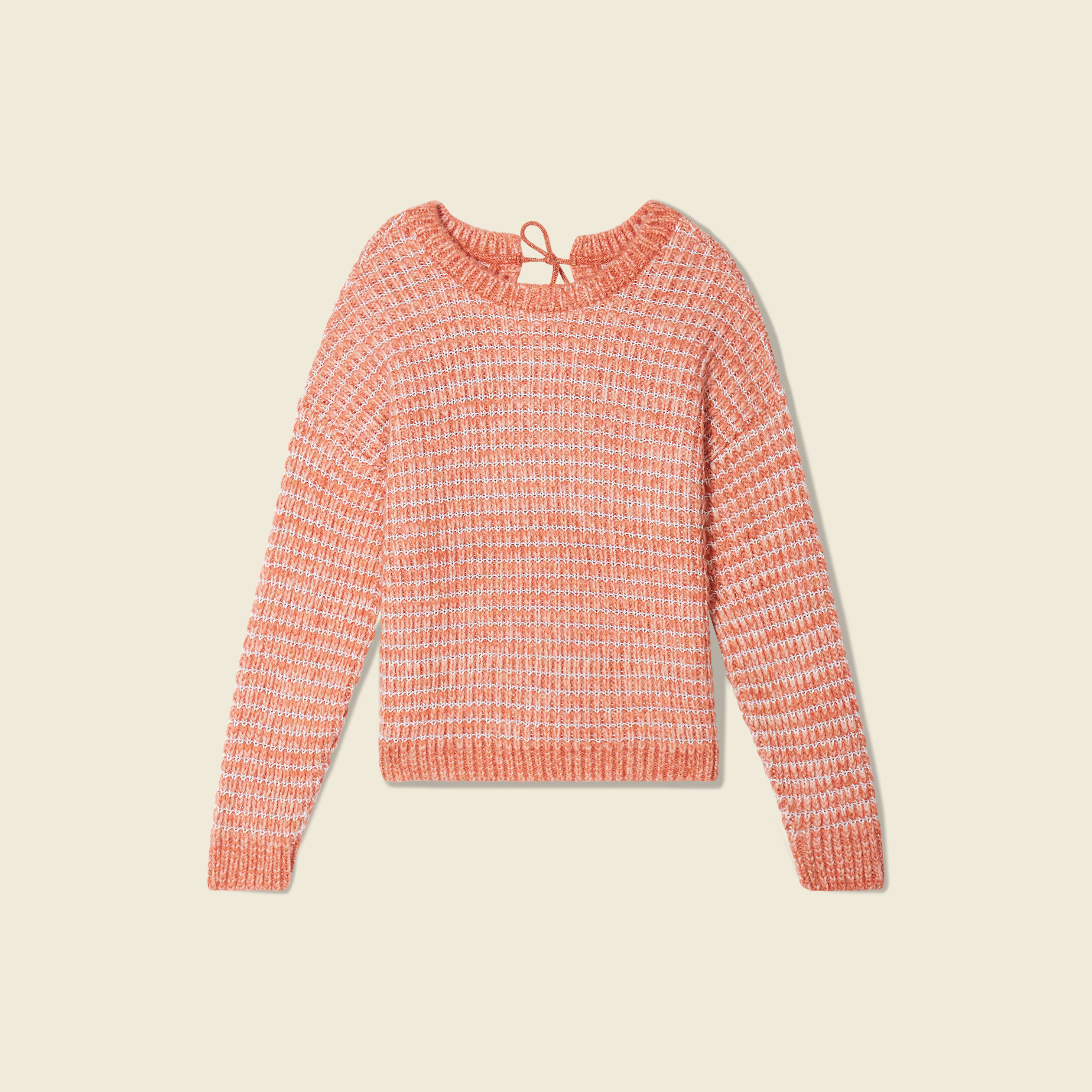 Pull manches longues rouge clair femme