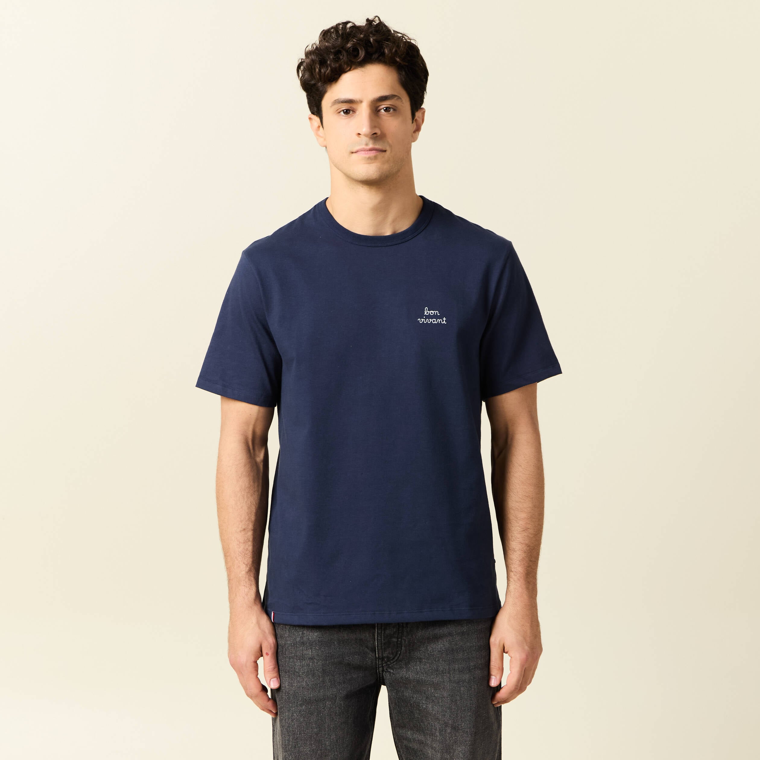 T-shirt manches courtes bleu marine homme